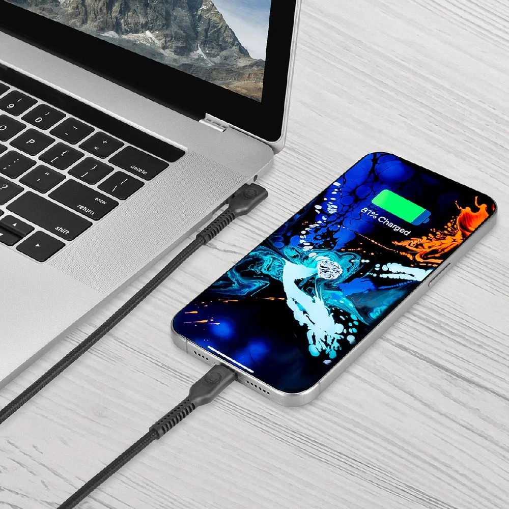 6 Bonelk Long-life Easy Grip USB-C Right Angle Cable 100W 2m Bk, 6 of 8