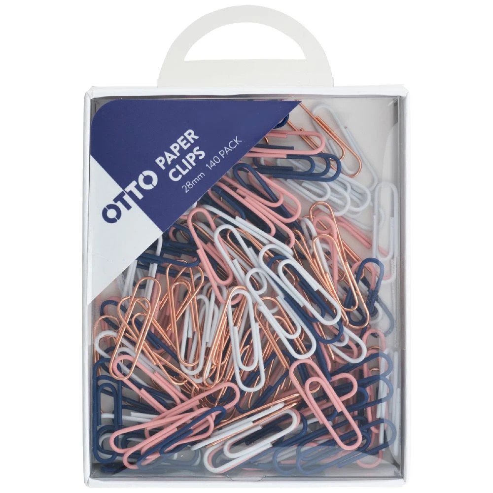 1 Otto Paper Clips 28mm Pastel 140 Pack, 1 of 3