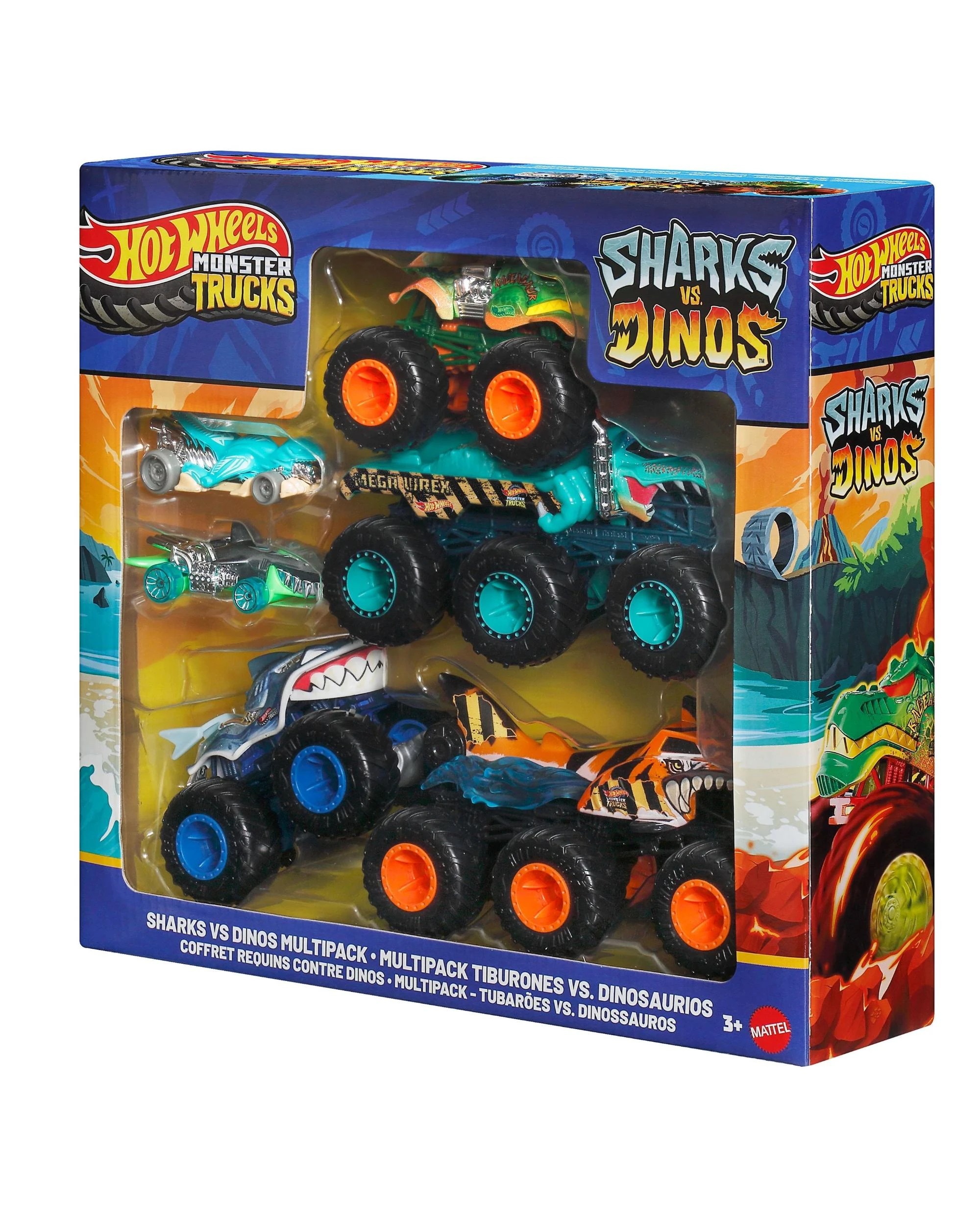 2 Mattel Hot Wheels Monster Trucks Sharks vs Dinos Multipack, 2 of 6