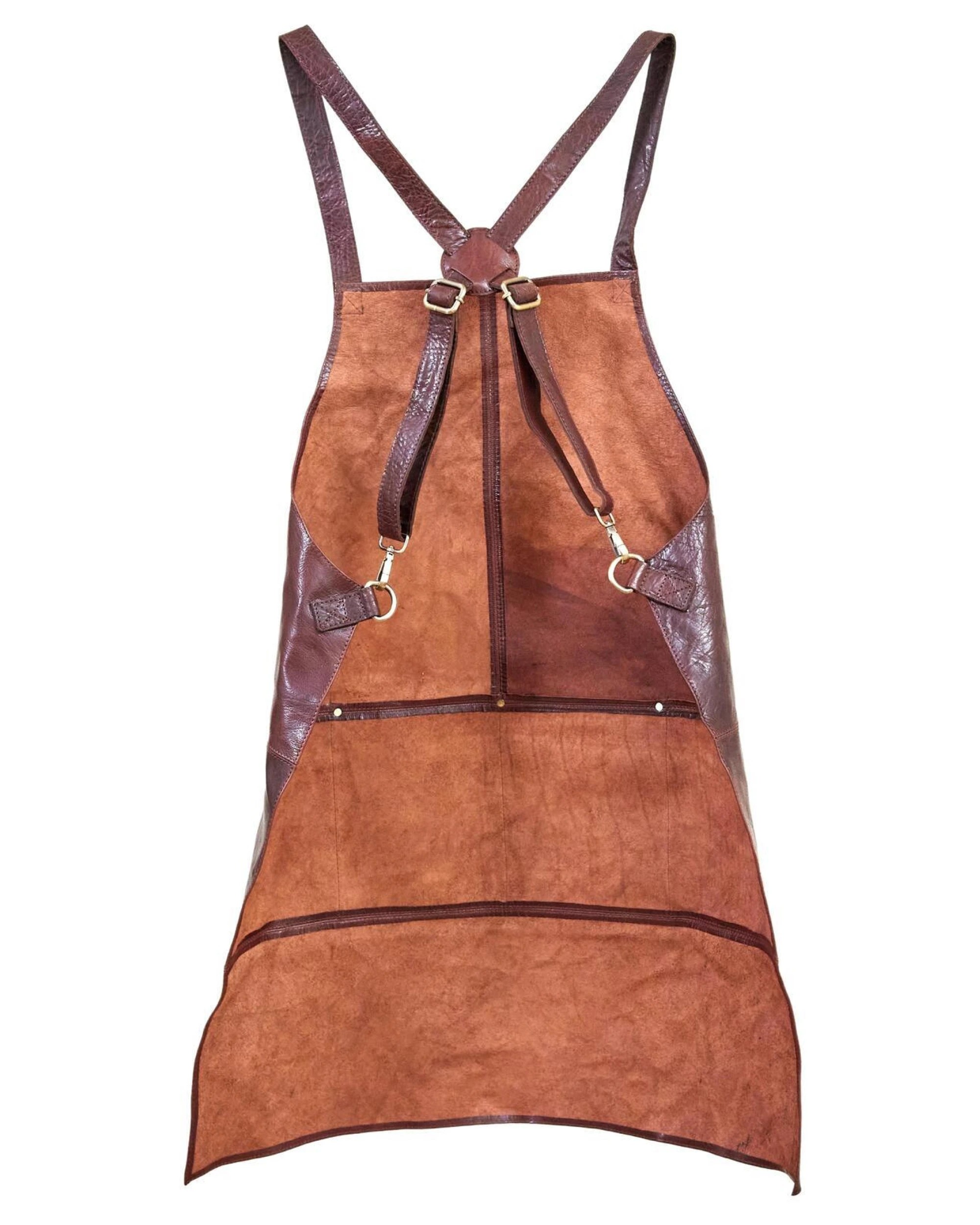 3 Pierre Cardin 2x Professional Leather Apron Butcher Woodwork  Barber - Chestnut, 3 of 5