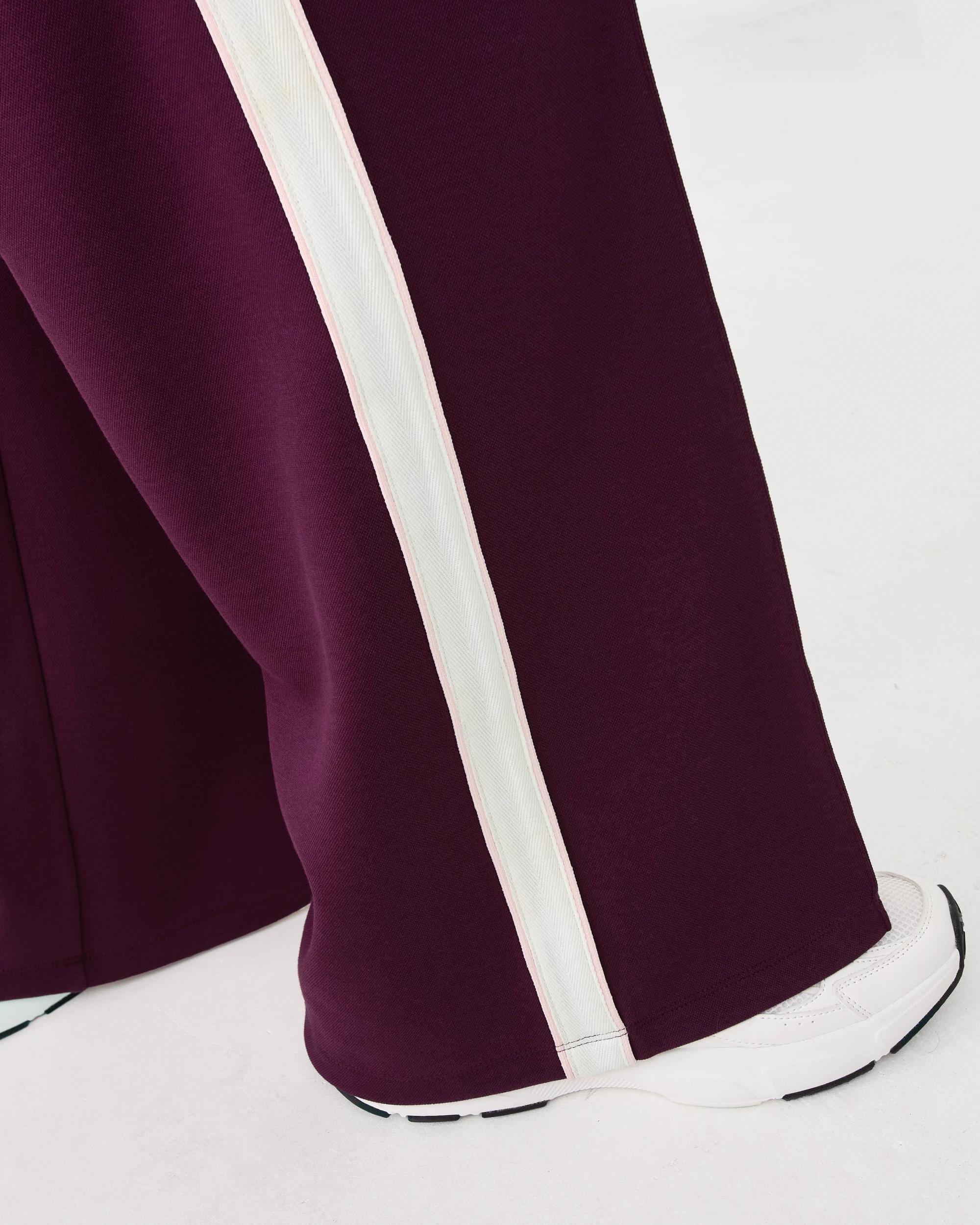 6 Active Womens Retro Wide Leg Trackpants Royal Burg, 6 of 8