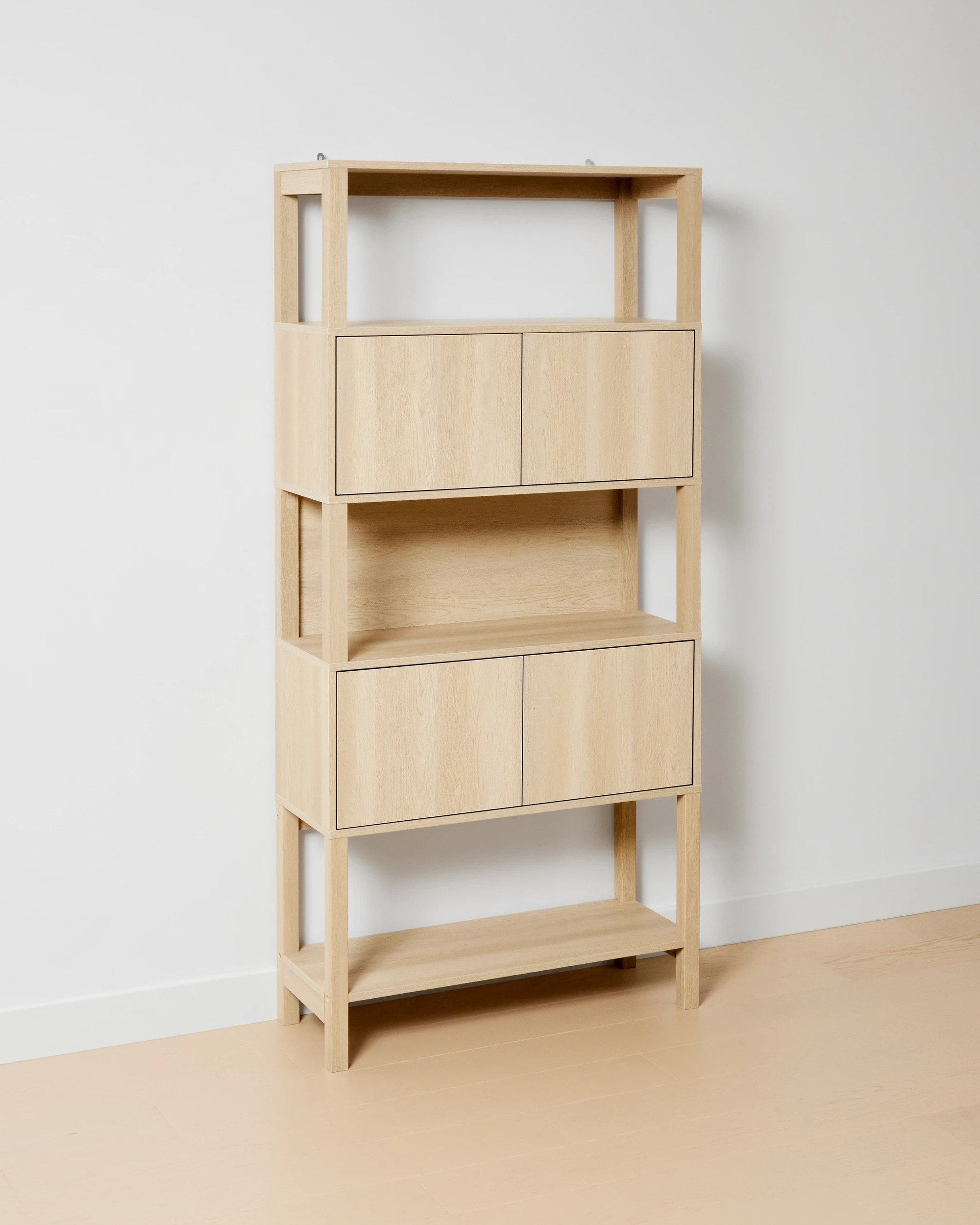 2 Sadie Tall Bookshelf with Doors - Light Oak, 2 of 8