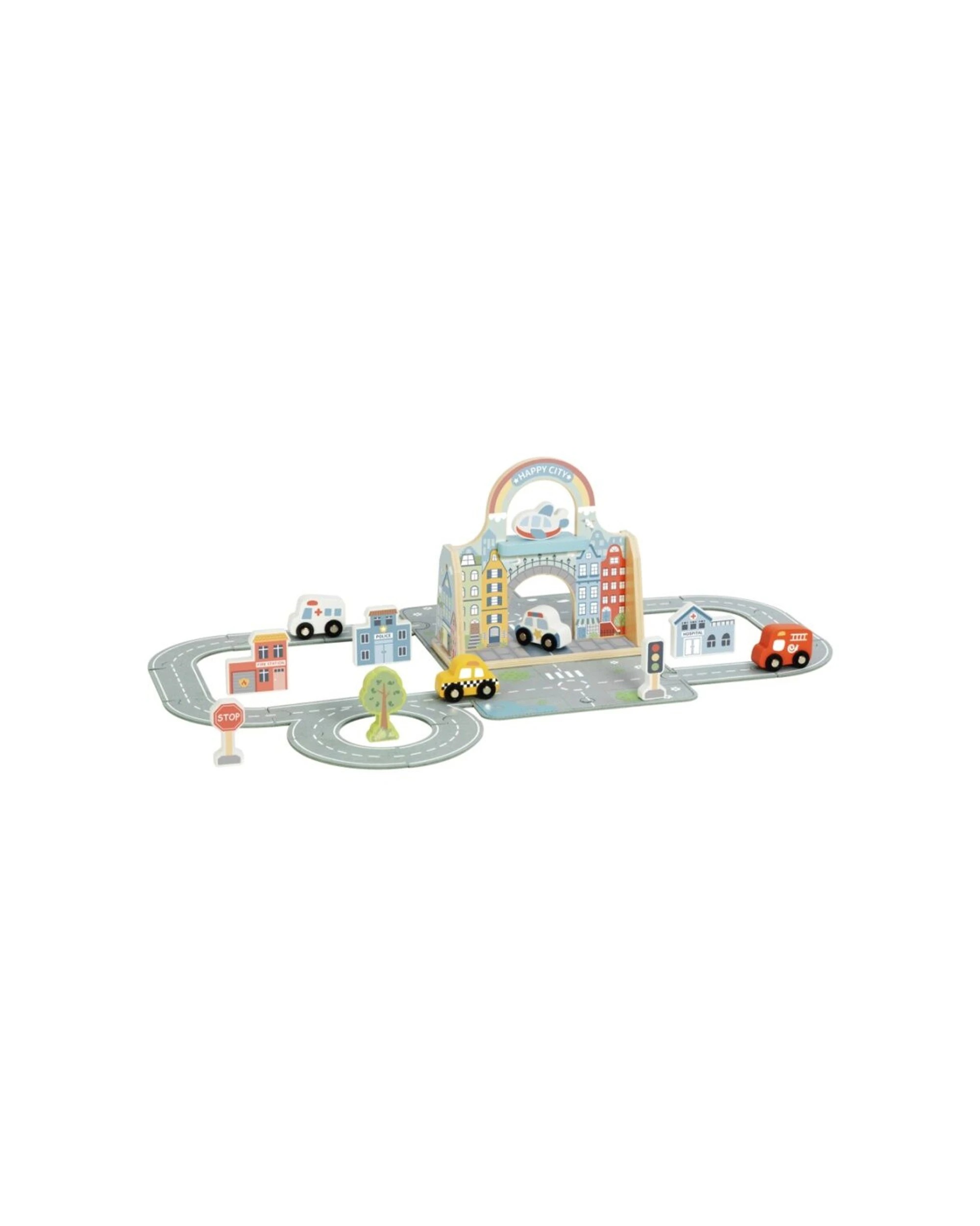 1 Tooky Toy Felt City Playset Wooden Portable Play Mat Set Kids Children - Multi, 1 of 5