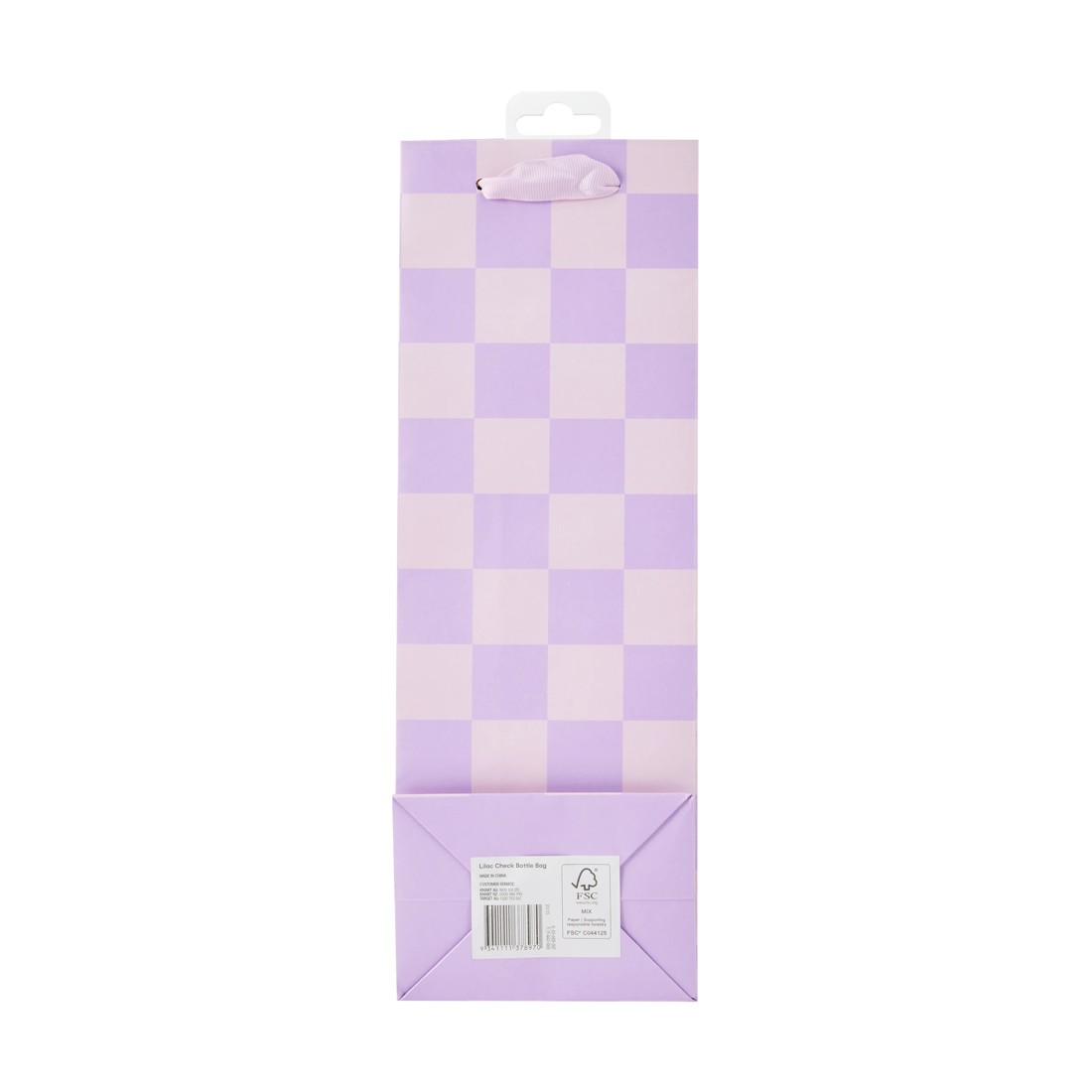 5 Lilac Check Bottle Bag, 5 of 5