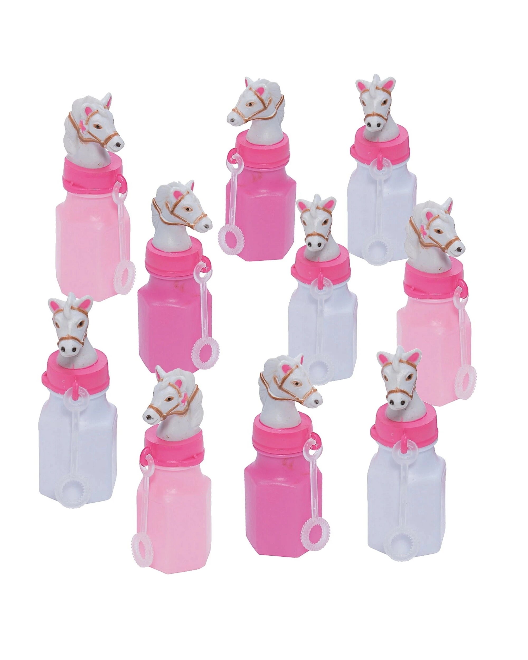 1 Partyrama Pink Horses Bubble Bottles Pack of 12, 1 of 1