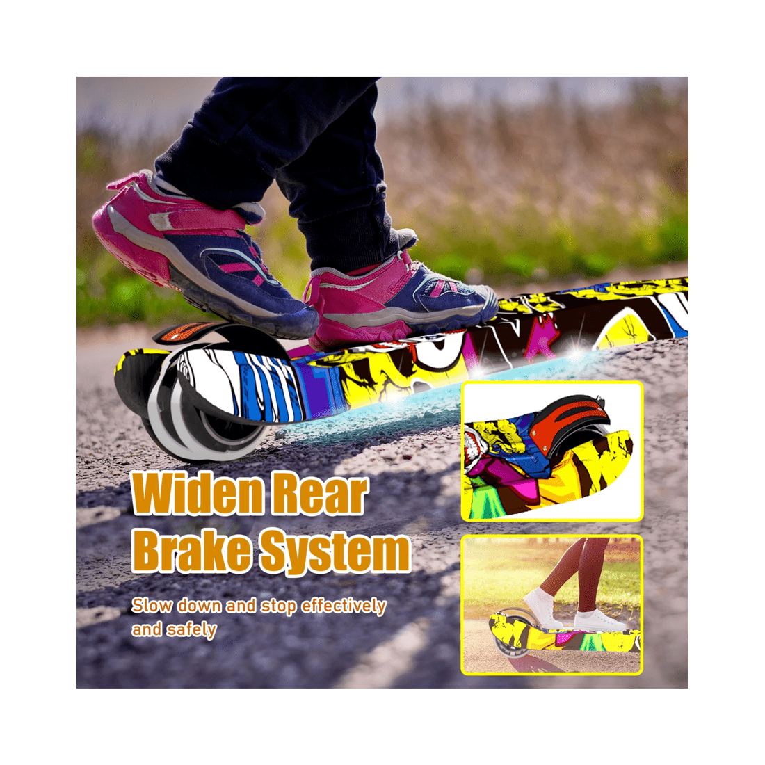 4 Advwin Foldable Kids Scooter w/ Music Light Up 3 Wheels Graffiti, 4 of 10