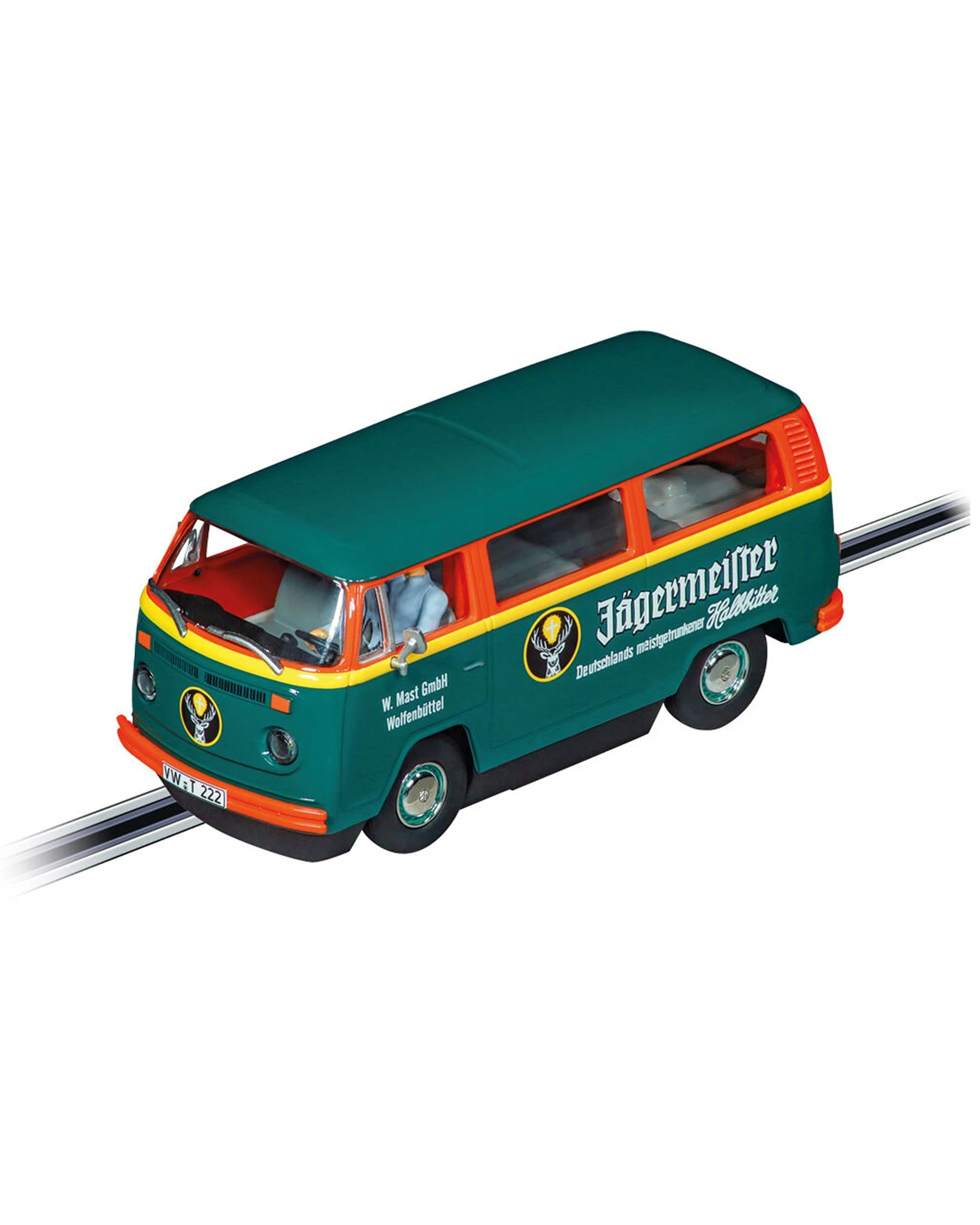 2 Carrera VW Bus Jaegermeister Slot Car 1-32 Scale Race Car Toy With Lights - Green, 2 of 3