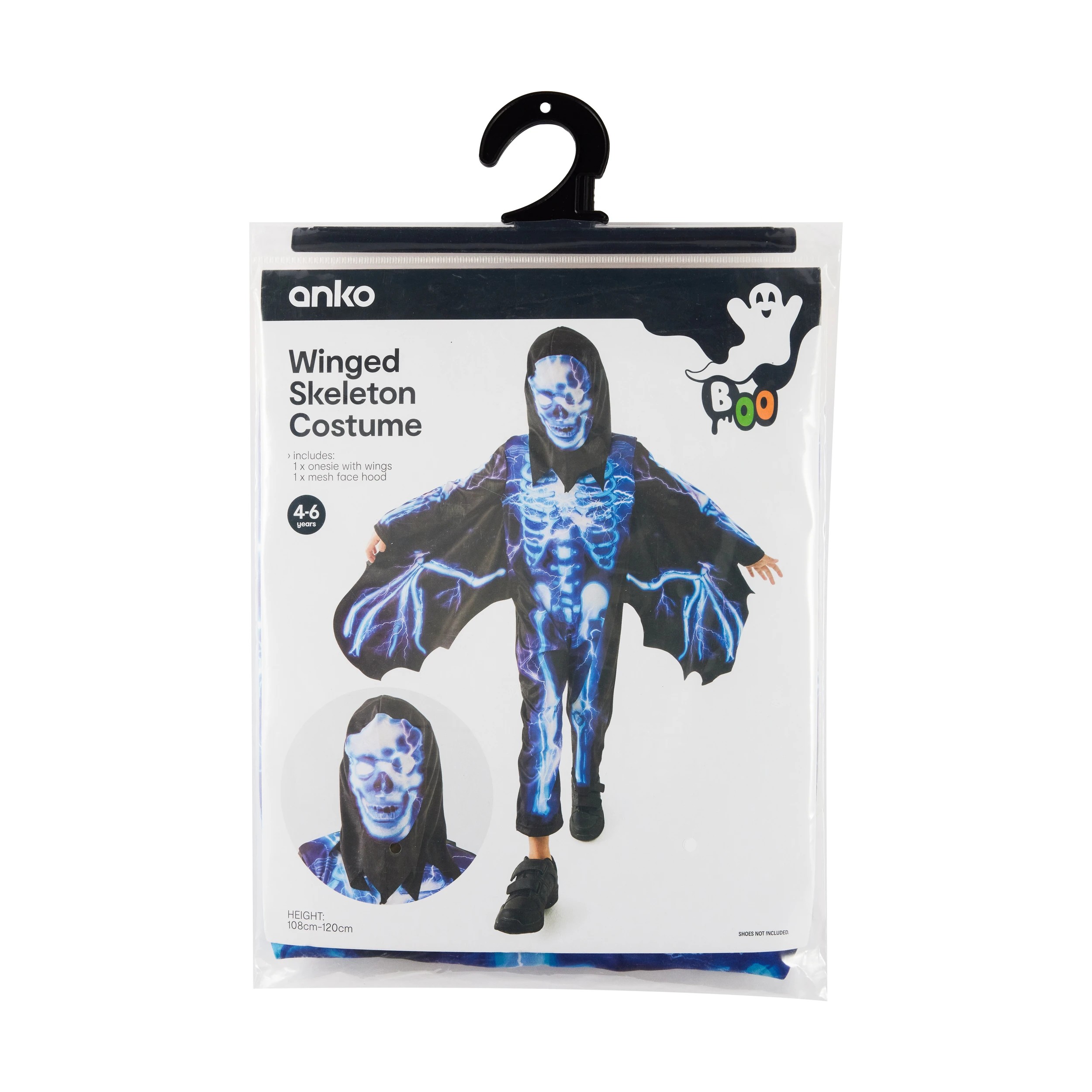 9 2 Piece Winged Skeleton Costume - Ages 4-6, 9 of 10