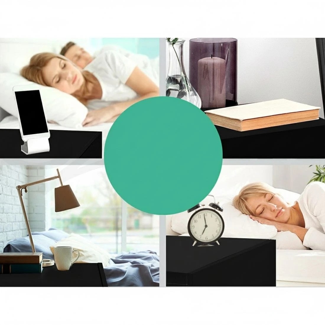 6 Artiss 2X Bedside Table 2 Drawers Lift-up Storage - Black, 6 of 8