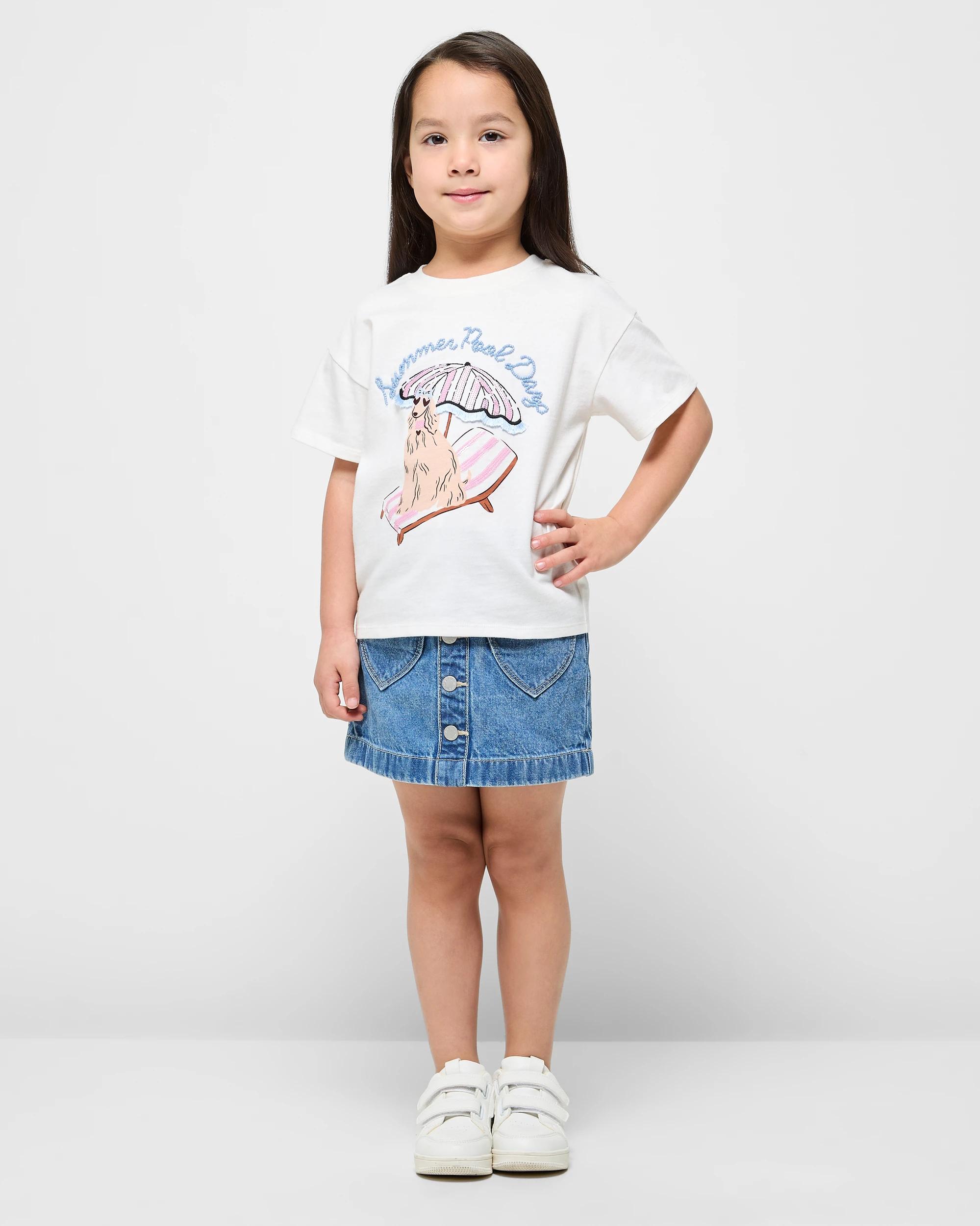 2 Target Australian Cotton Summer Beaded T-shirt WHITE, 2 of 5