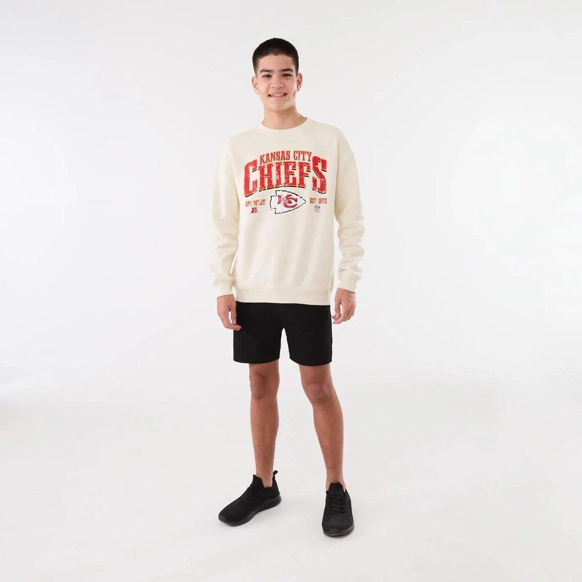 5 Official NFL Youth Fleece Top Chiefs Stone, 5 of 6