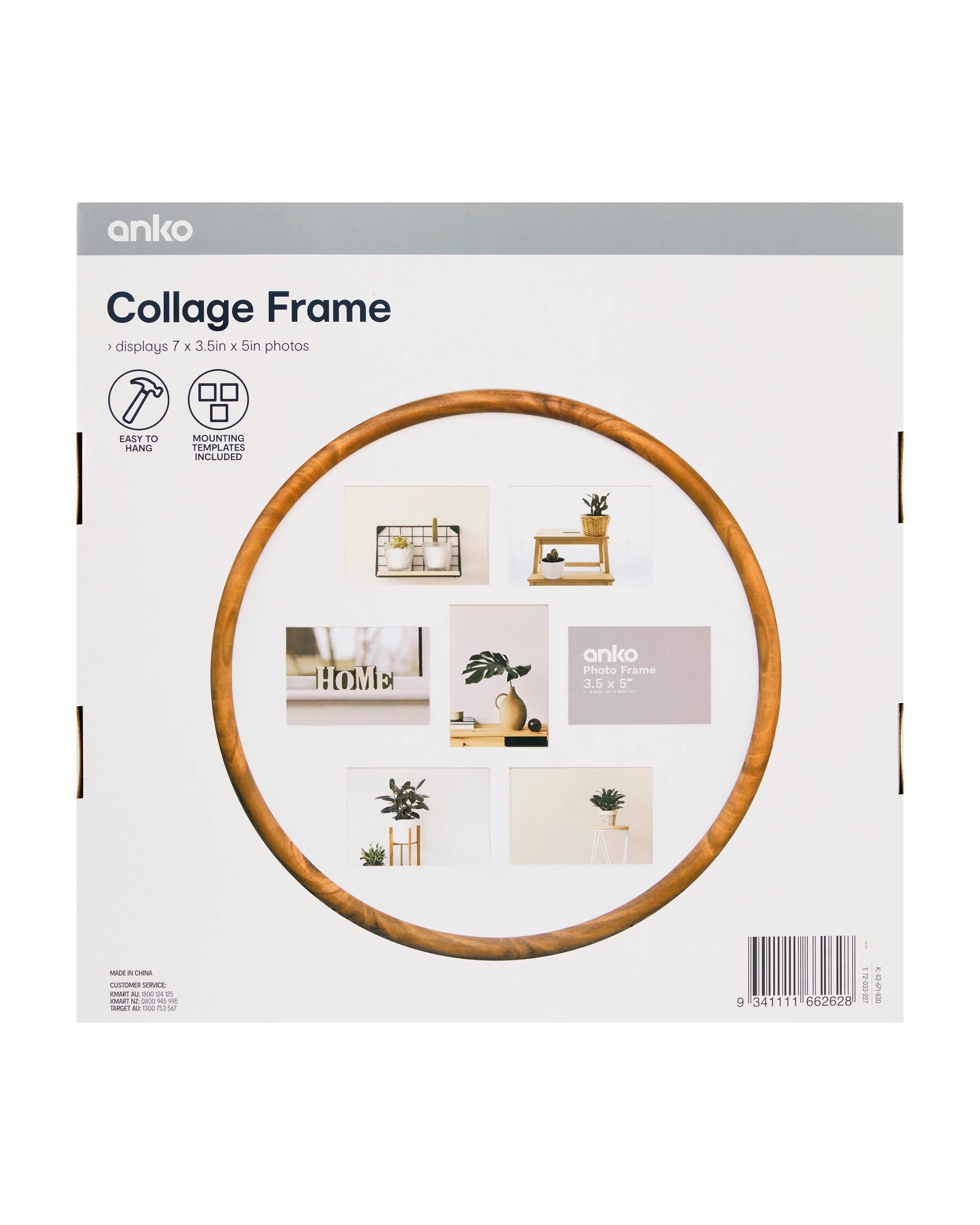 6 Collage Photo Frame - 3.5in. x 5in., Natural, 6 of 6