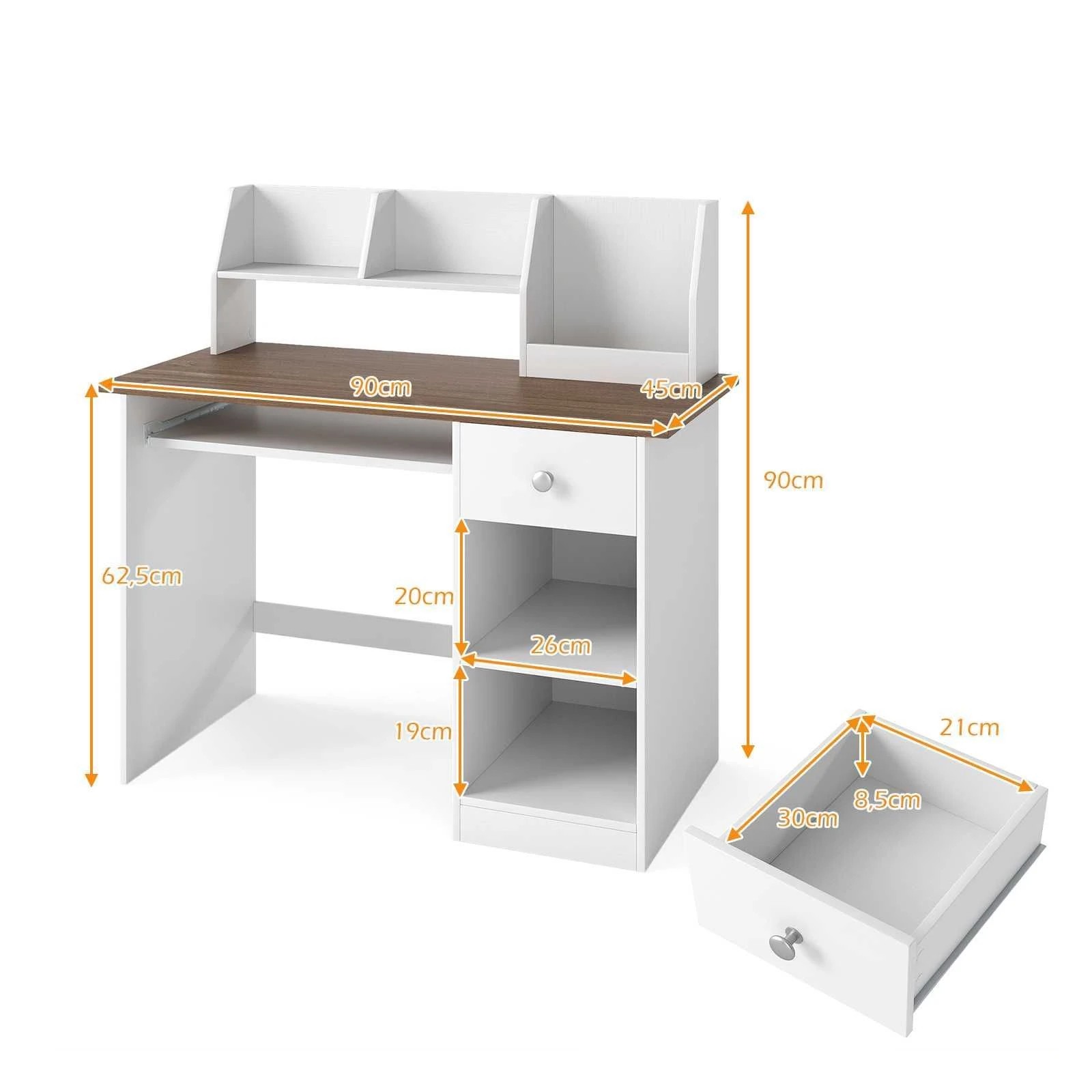 5 Costway Computer Desk Office Kids Study Table Workstation Natural, 5 of 5
