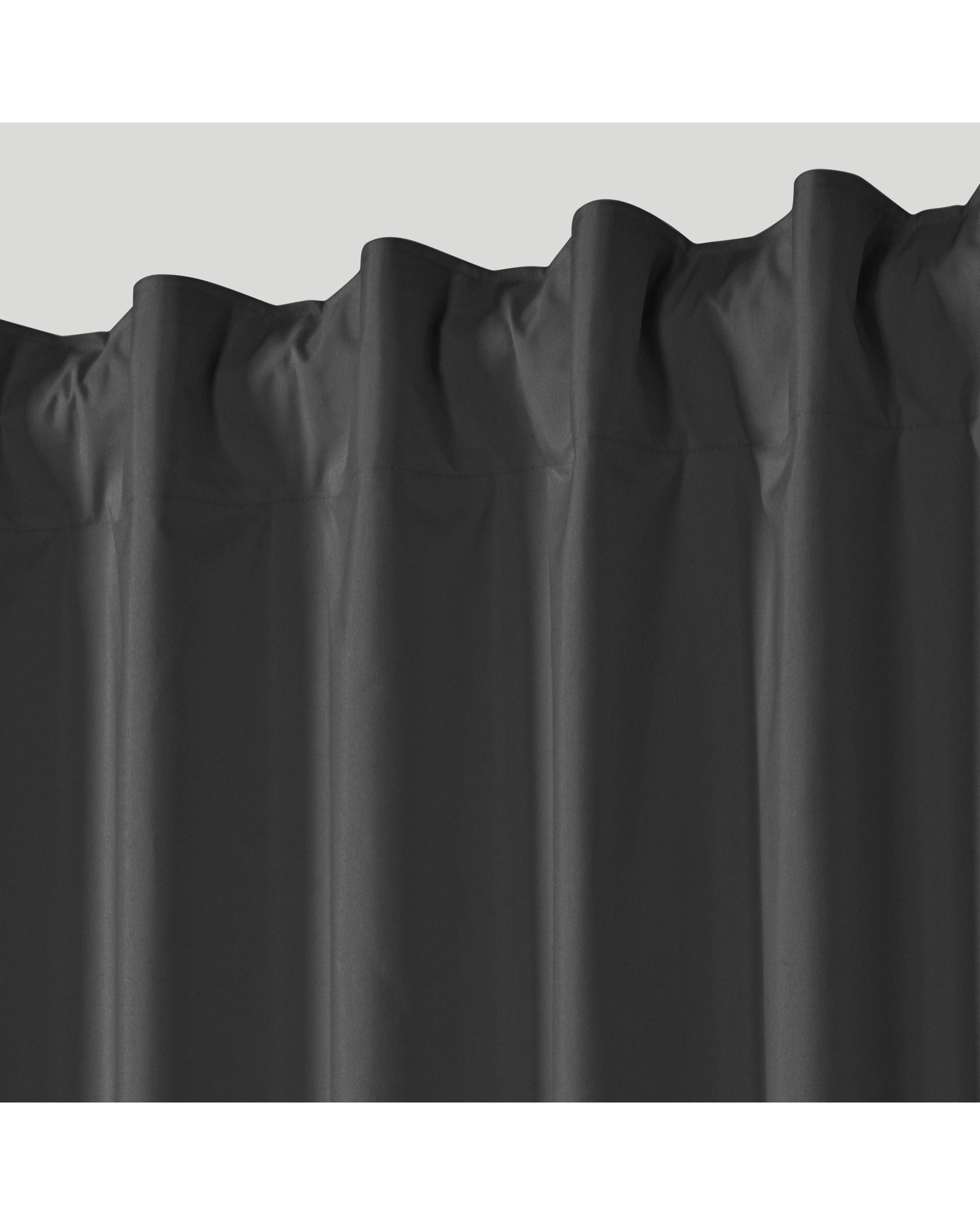 6 Sherwood Home Orlando Blockout Multi Header Curtain Pair 225x223cm - Charcoal, 6 of 8