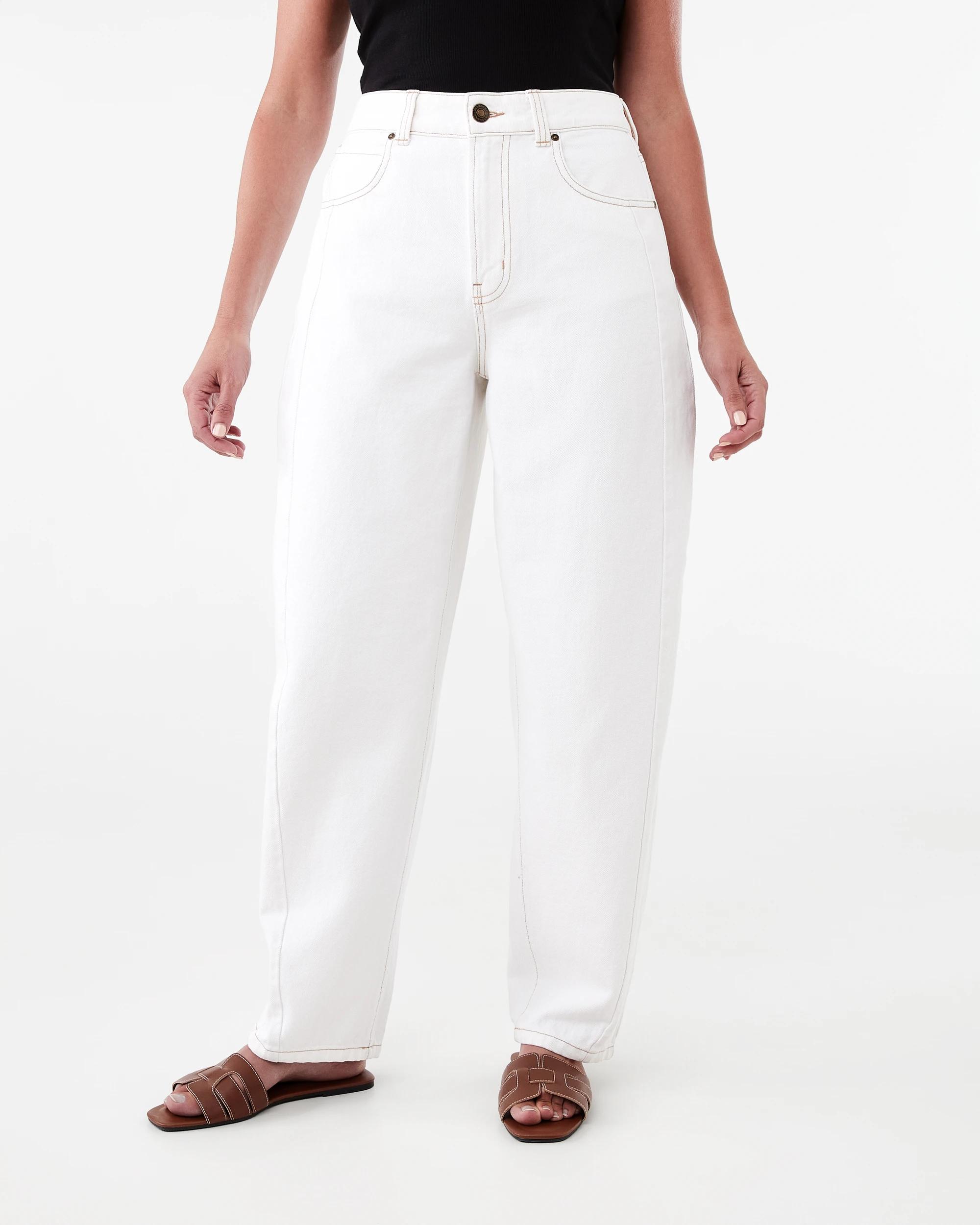 1 Barrel Leg Jeans Ecru, 1 of 9