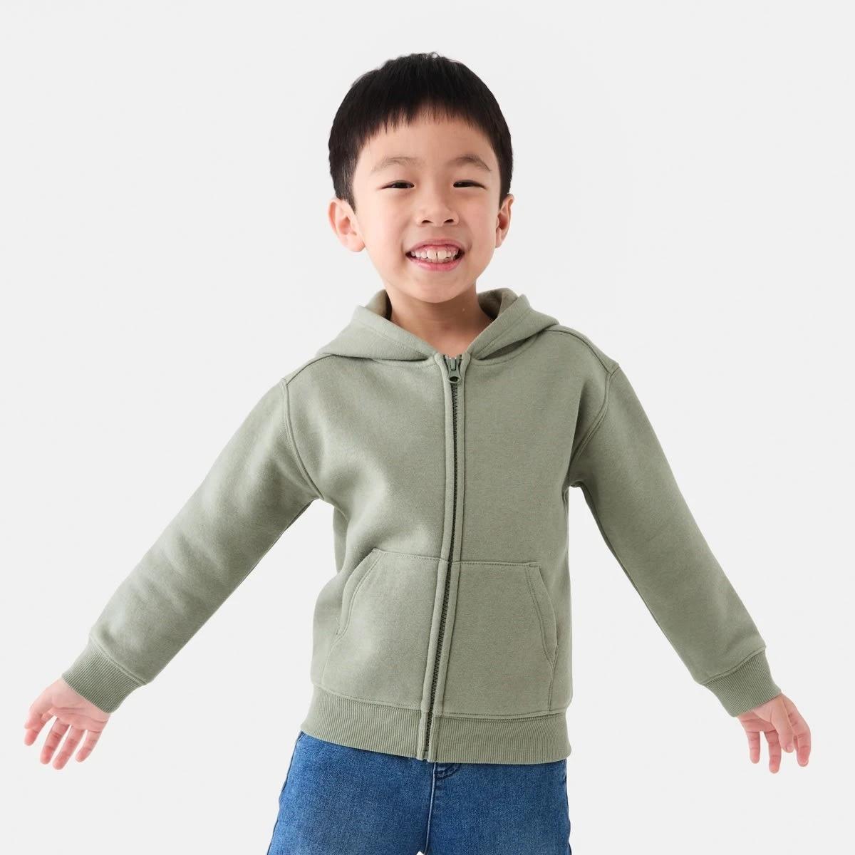 2 Plain Zip Through Hoodie Sea Spray, 2 of 10