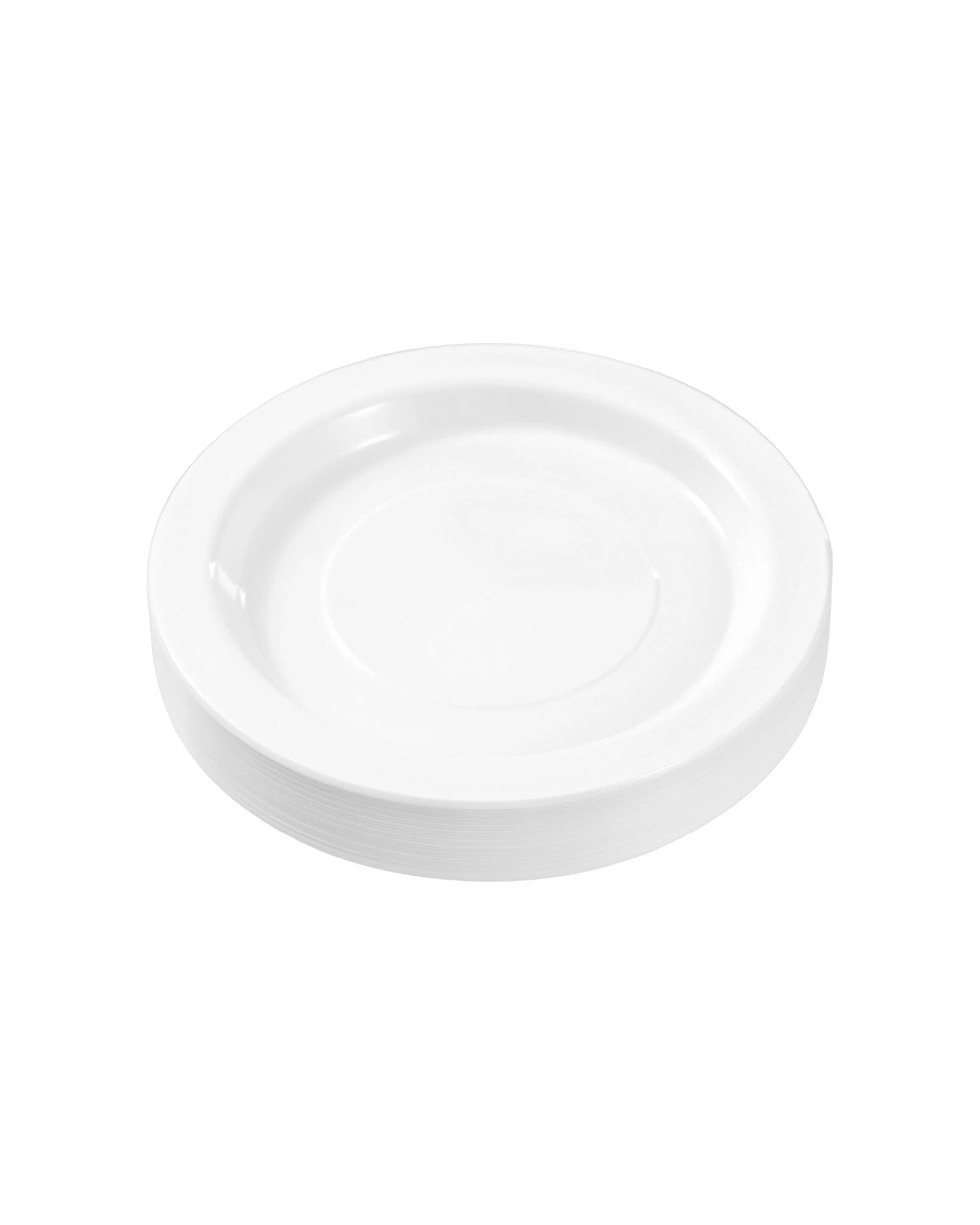 3 Lemon & Lime 400pc Reusable Plastic Side Plate Round 18cm Set - White, 3 of 6