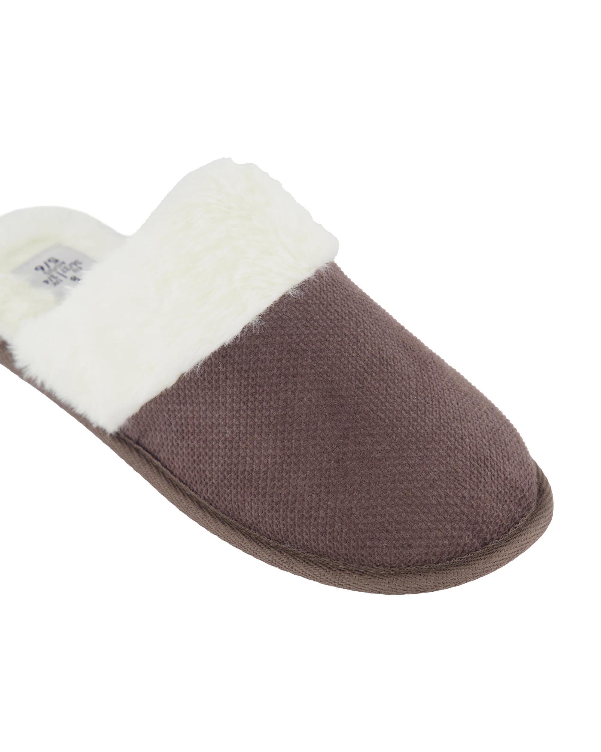 3 Corduroy Slipper Scuffs Taupe Brn, 3 of 3