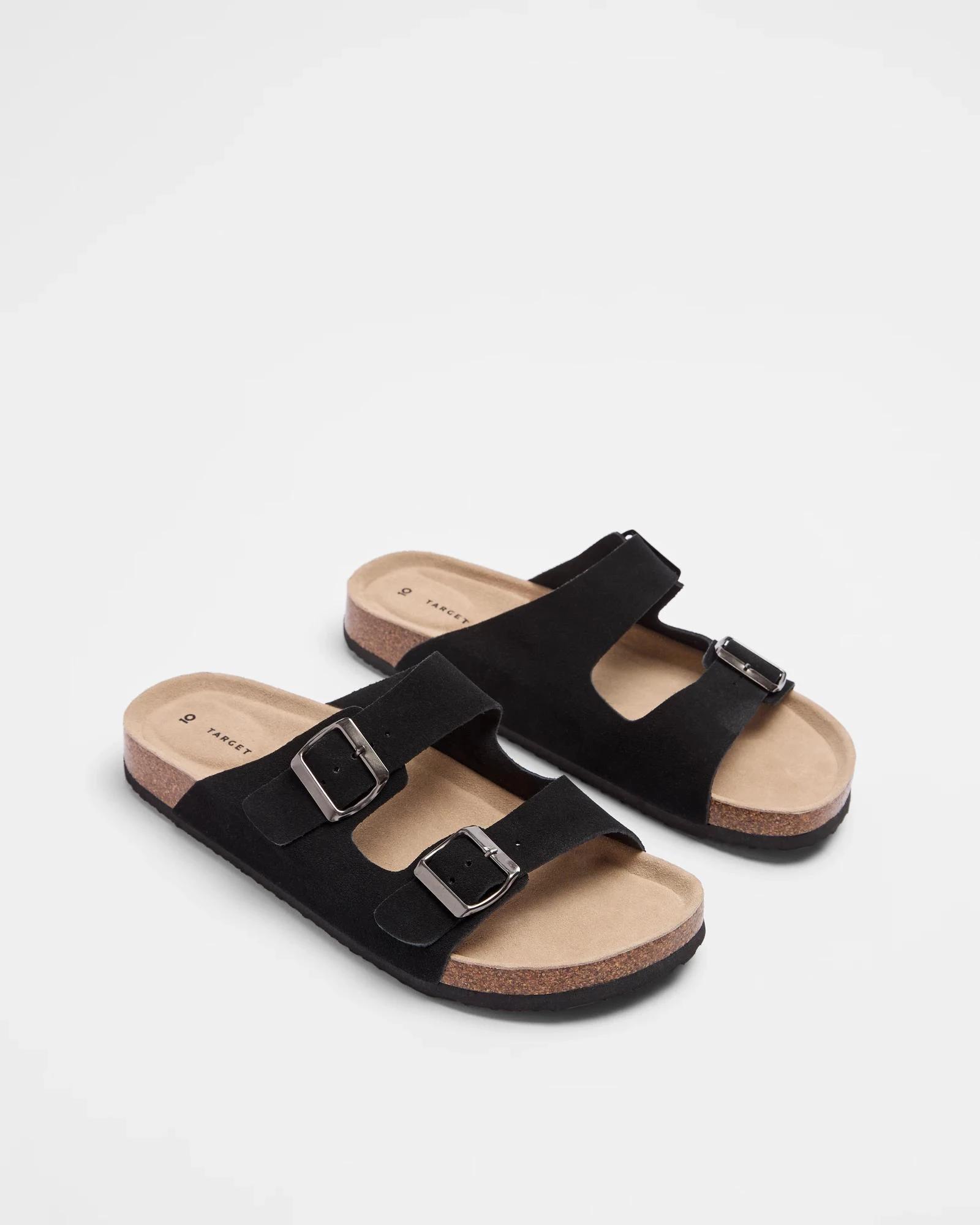 2 Target Man Mens Leather Moulded Cork Sandal - Solo BLACK SUEDE, 2 of 3