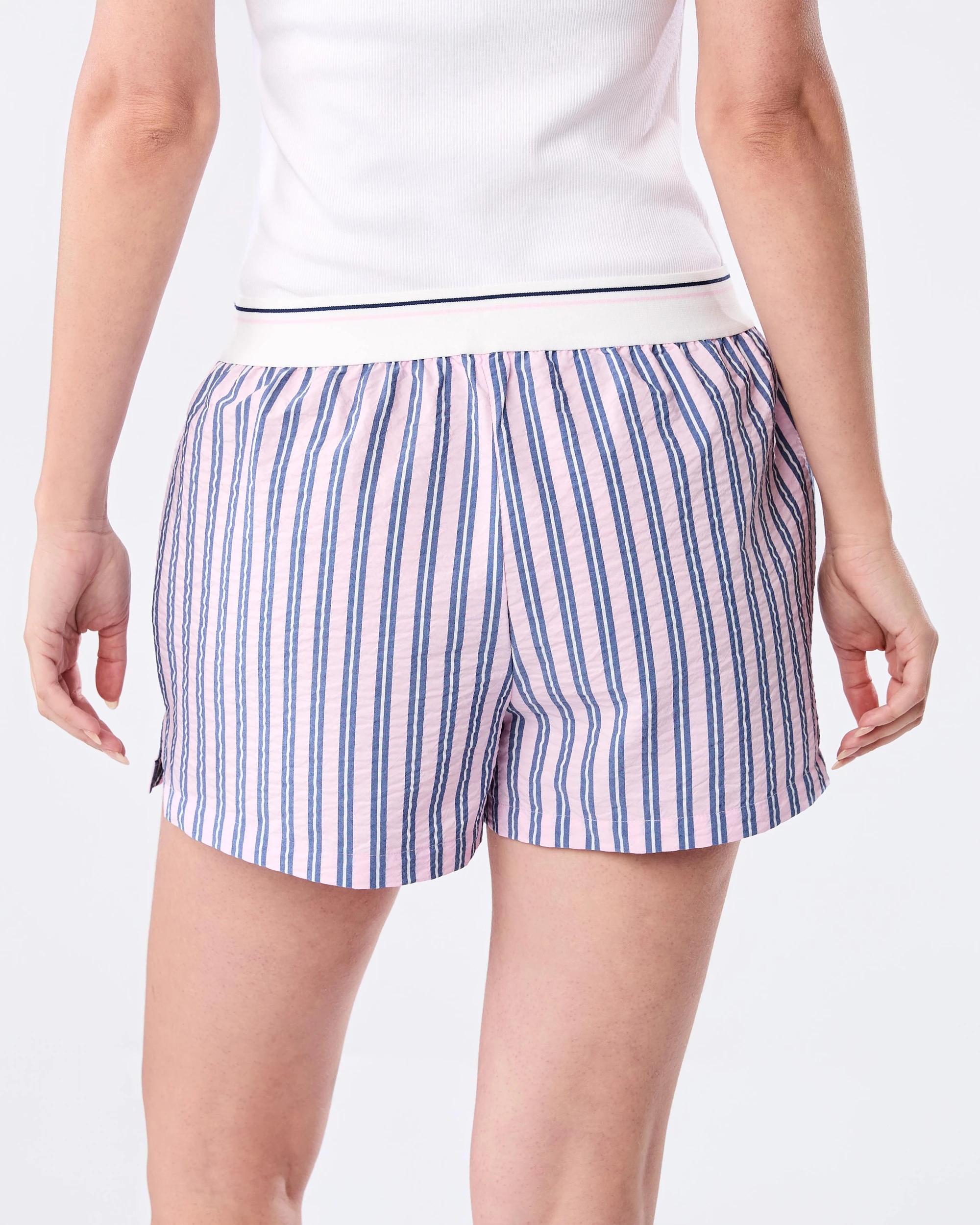 3 Elastic Waist Woven Shorts Blu Pk Stp, 3 of 6