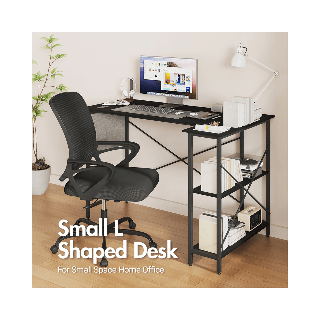 8 Advwin L Shaped Computer Desk With Convertible Storage Shelves Corner Desk Black, 8 of 9