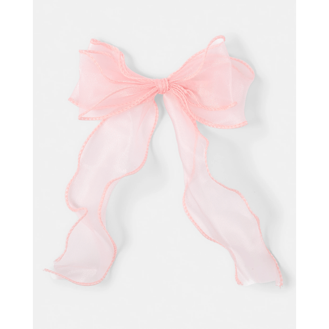 1 Pink Organza Bow Hair Clip, 1 of 4