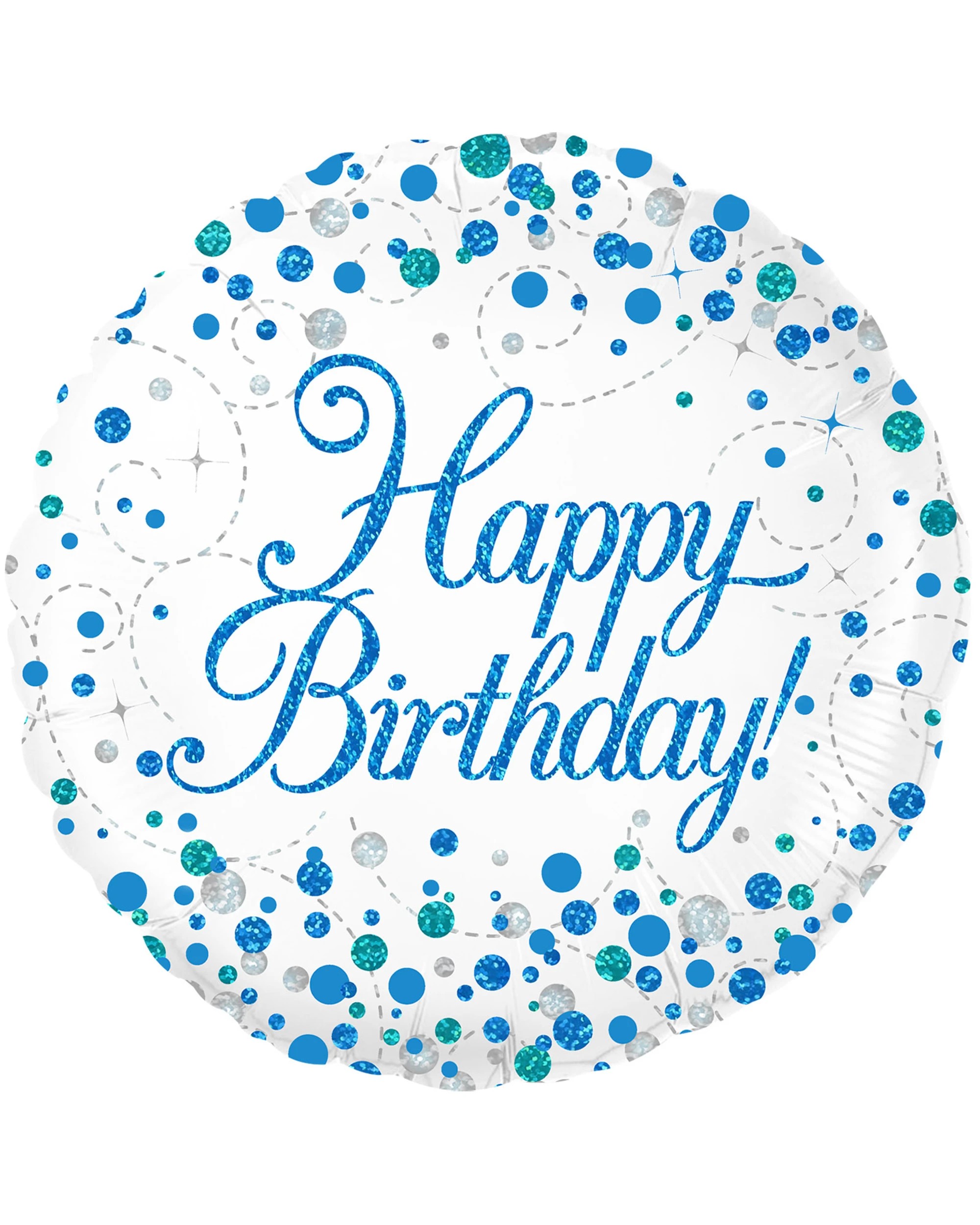 1 Alpen Sparkling Fizz Holographic Happy Birthday Foil Balloon - Blue, 1 of 1