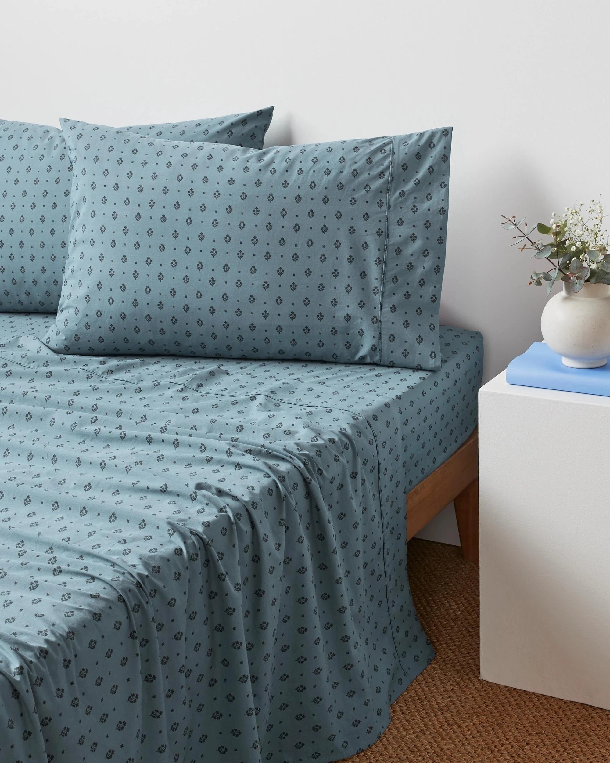 1 Target Amelia Australian Cotton Printed Sheet Set - Queen Bed - Blue, 1 of 4