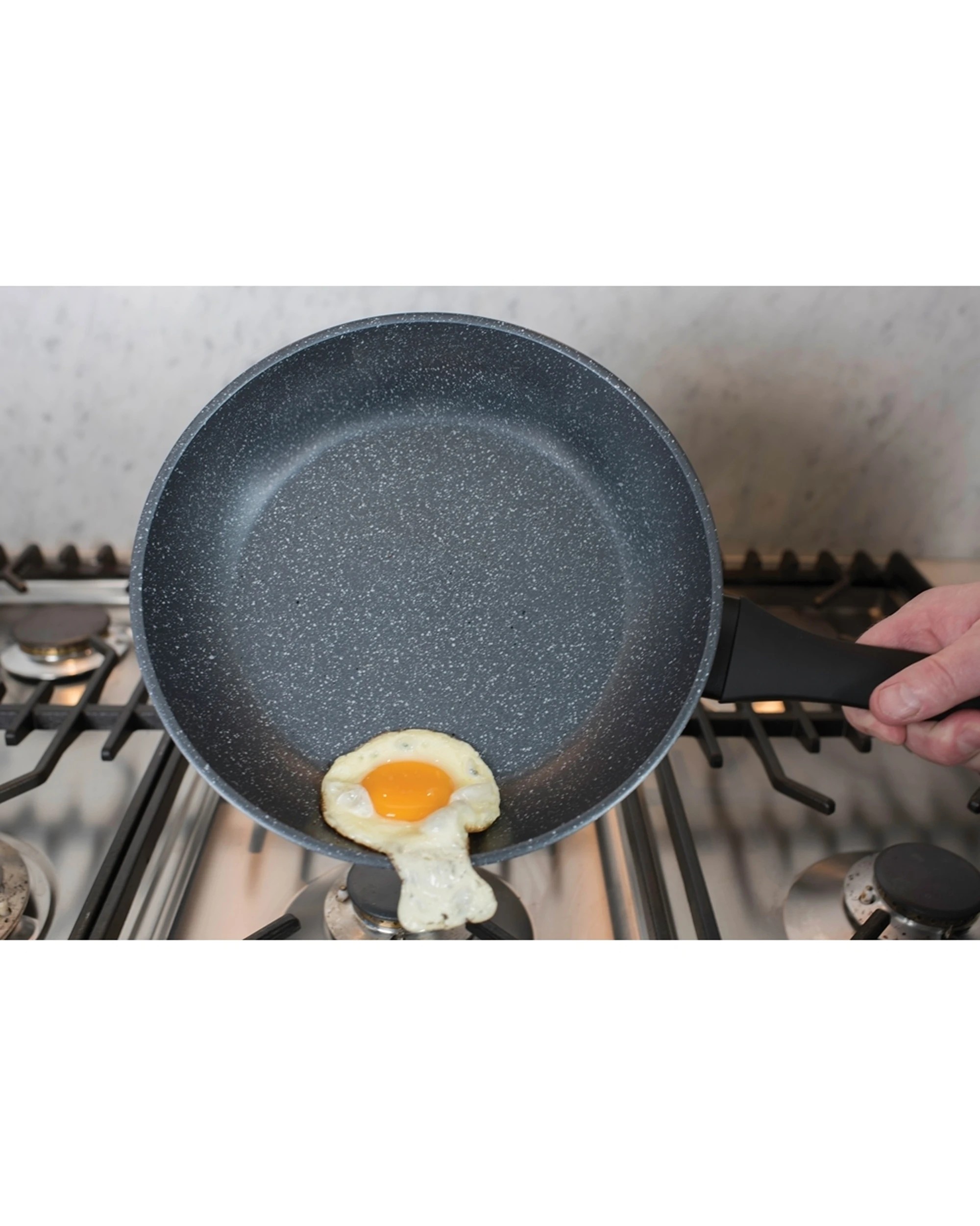 2 Pyrostone Non-Stick 26cm Round Frying Pan Whitford Abrasion Resistant Coating - Black, 2 of 4