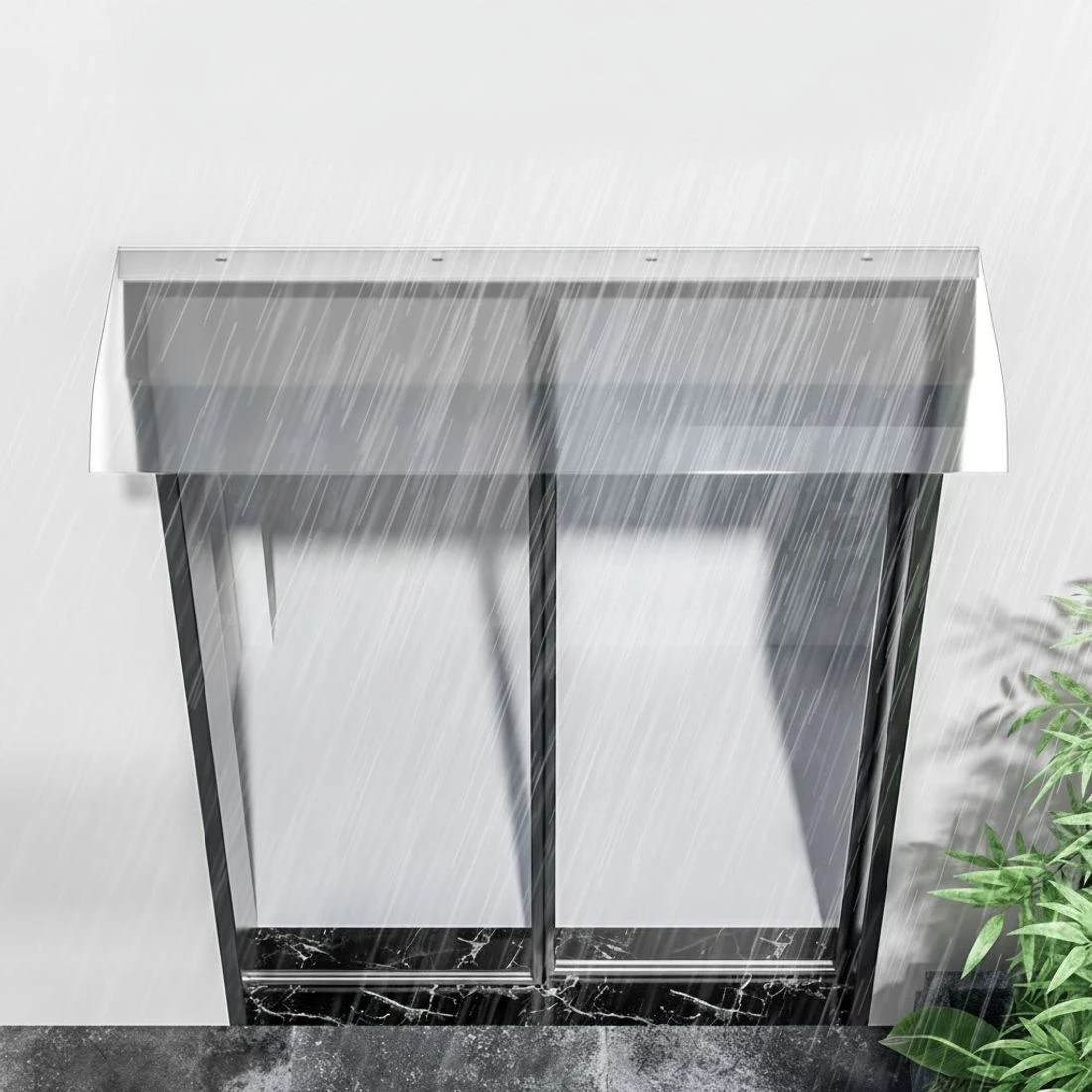 6 Instahut Window Door Awning 0.4mx1m Transparent - Clear, 6 of 8