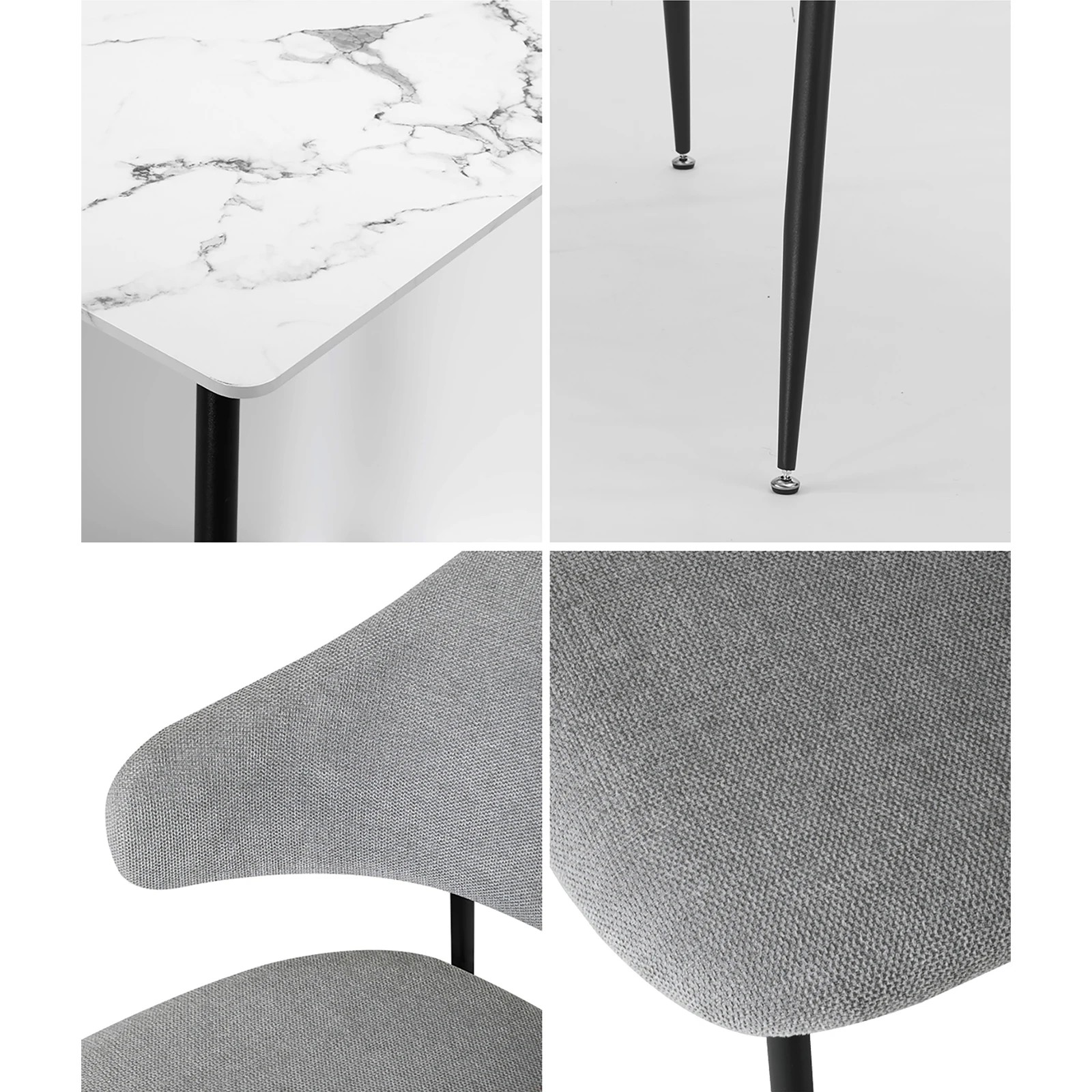 5 Oikiture 120cm Rectangle Dining Table With 6pcs Dining Chairs Fabric
 - Multi, 5 of 10