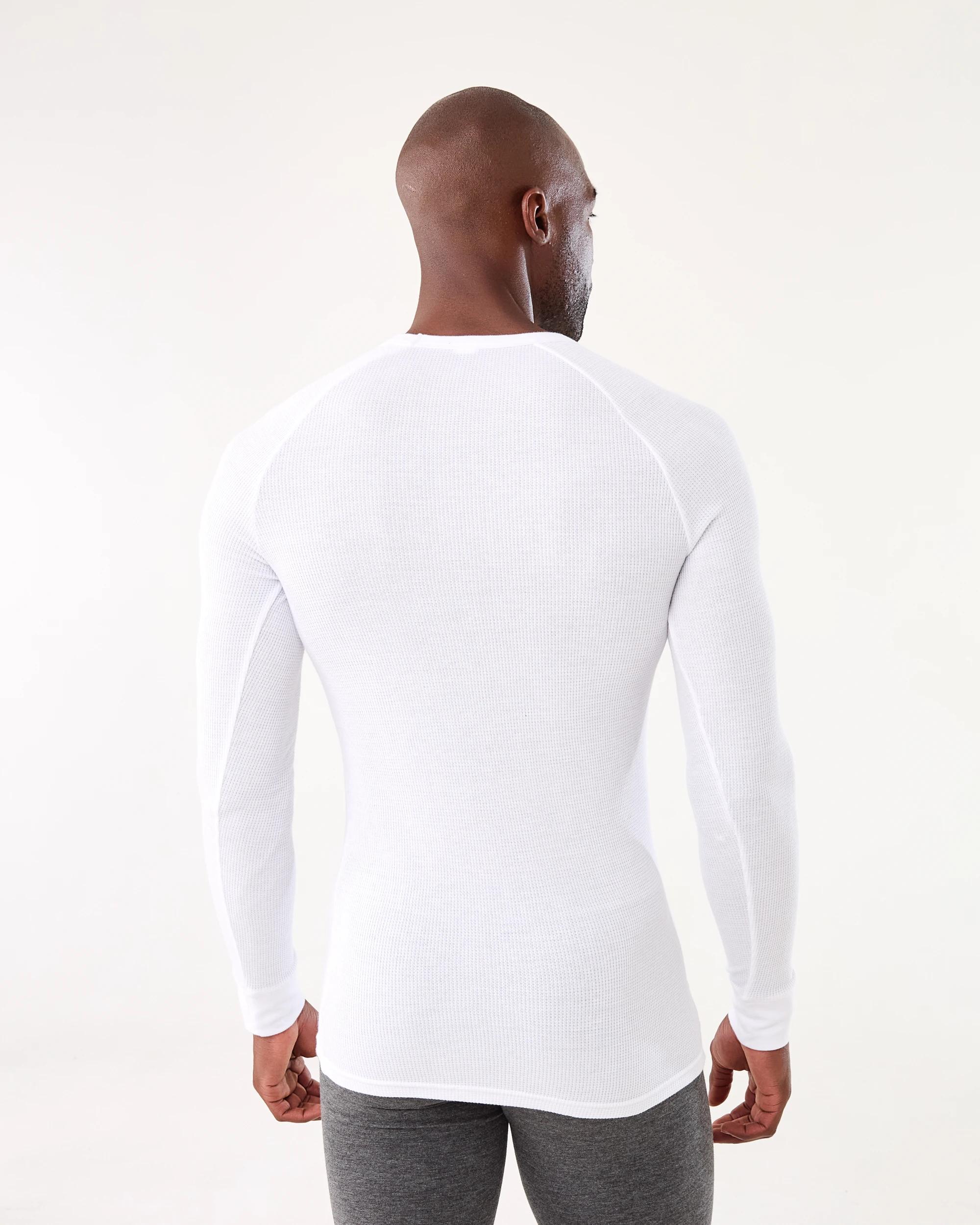 3 Long Sleeve Mini Waffle Thermal Top White, 3 of 4