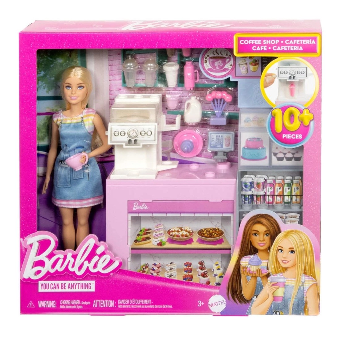 1 Barbie Coffee Shop Playset with Blonde Barista Doll, 1 of 6
