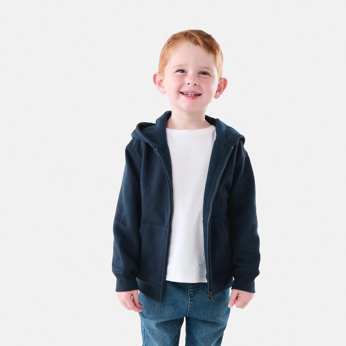 1 Plain Zip Through Hoodie Dress Navy, 1 of 10