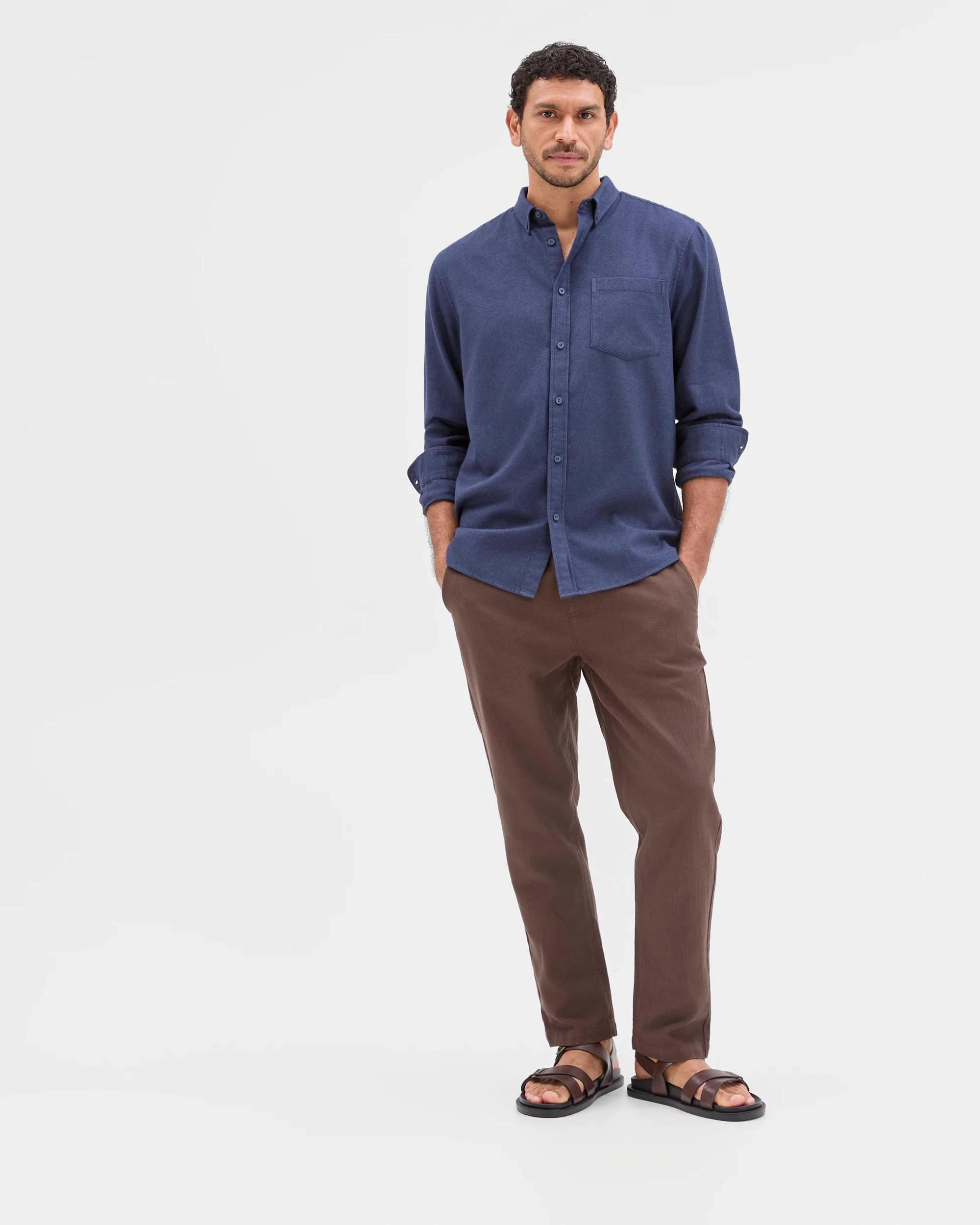 3 Target Australian Cotton Long Sleeve Oxford Shirt NAVY, 3 of 6