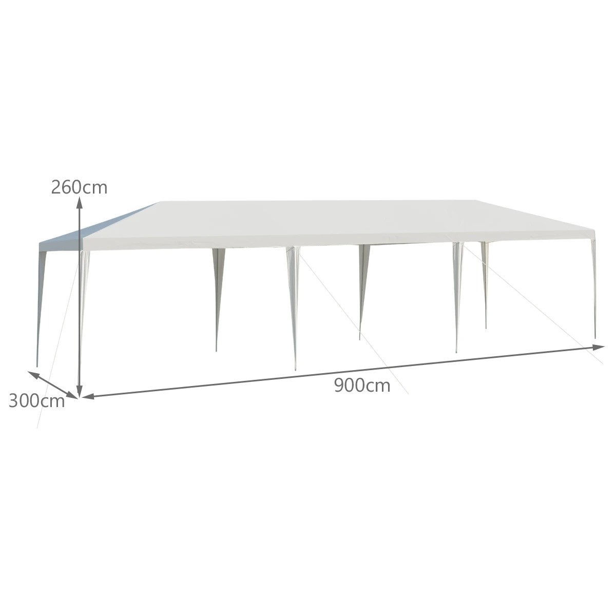 2 Costway 3x9m Outdoor Gazebo Wedding Party Event Tent - White, 2 of 2