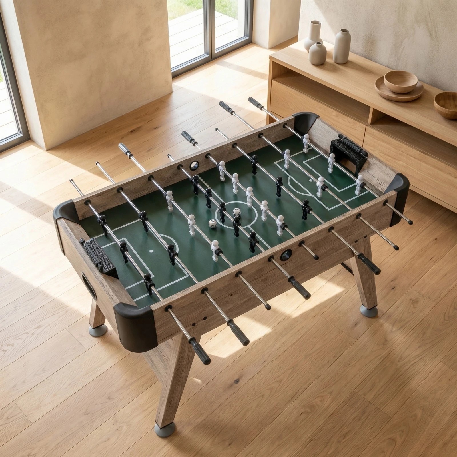 3 Costway Foosball Table Arcade Soccer Game Table w/2 Balls & 26 Players Game Rooms & Bars, 3 of 4