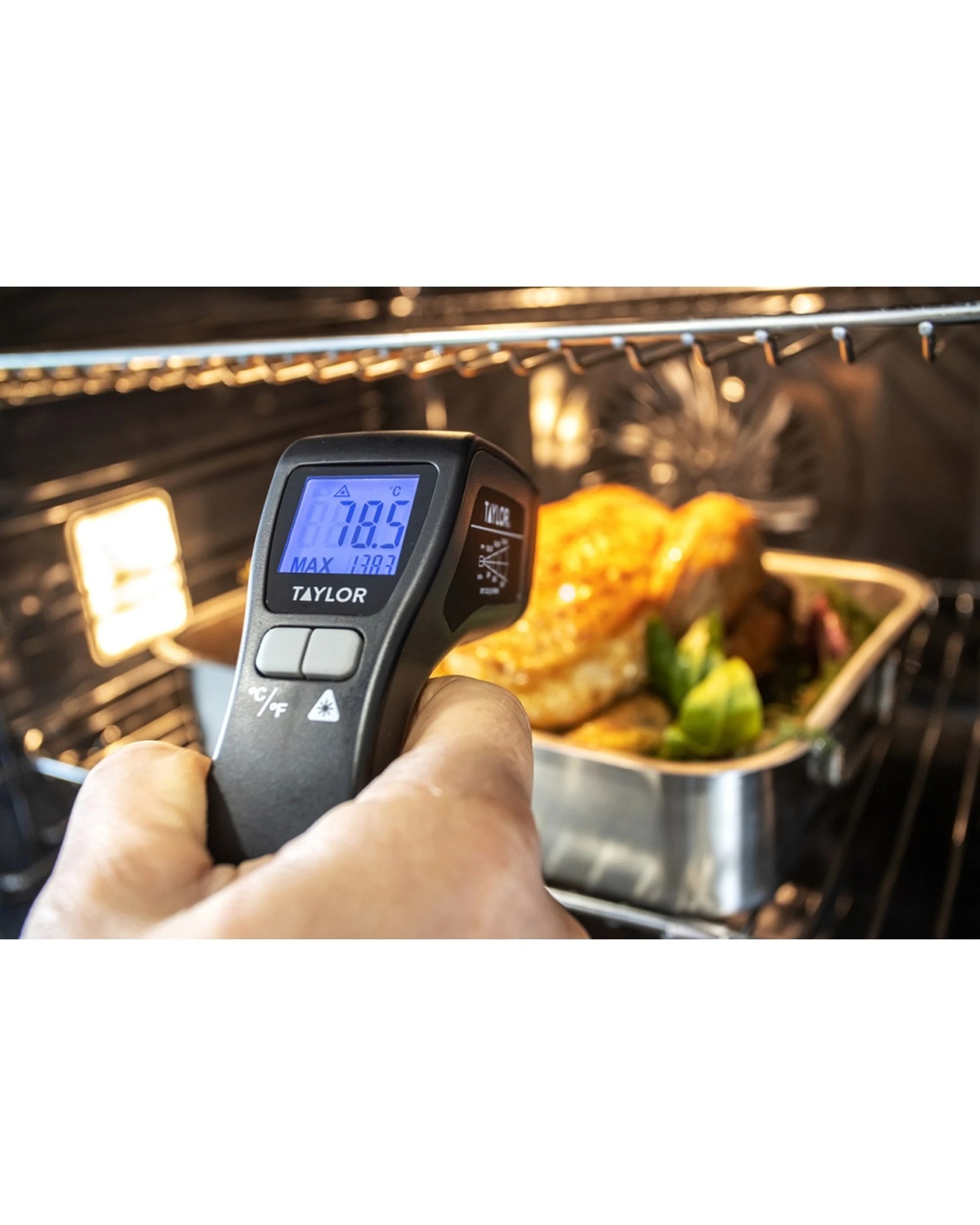 3 Taylor Pro Digital Non-Contact Infrared Kitchen Thermometer Tool -45C To 400C - White, 3 of 7