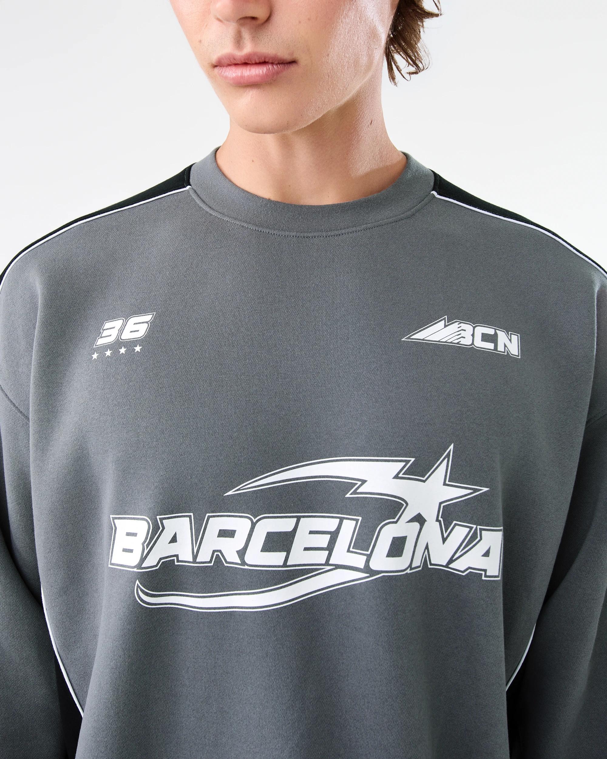 6 Spliced Crew Neck Sweatshirt Gry Brclna, 6 of 9