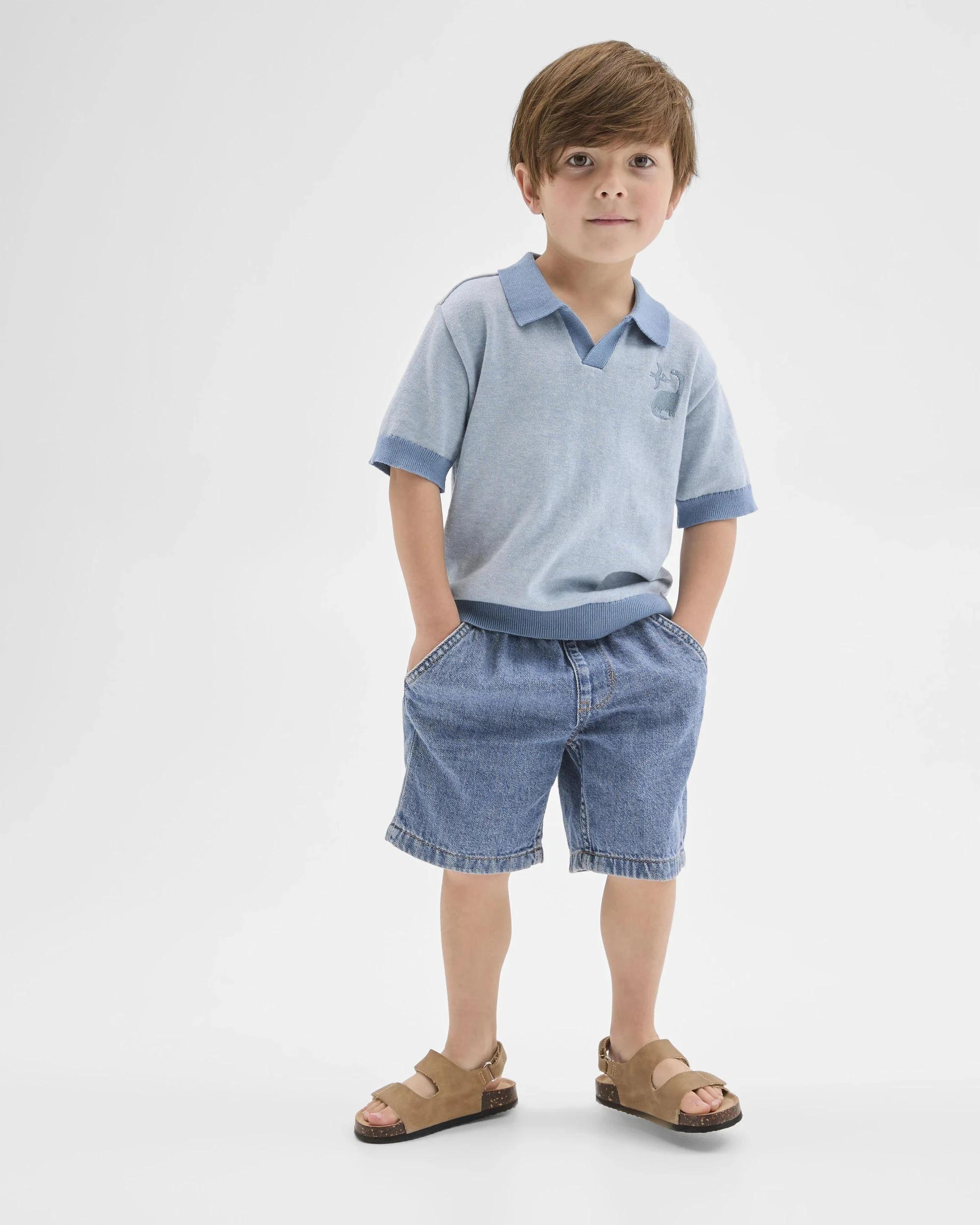 2 Target Kids Australian Cotton Short Sleeve Knit Polo Top BLUE, 2 of 7