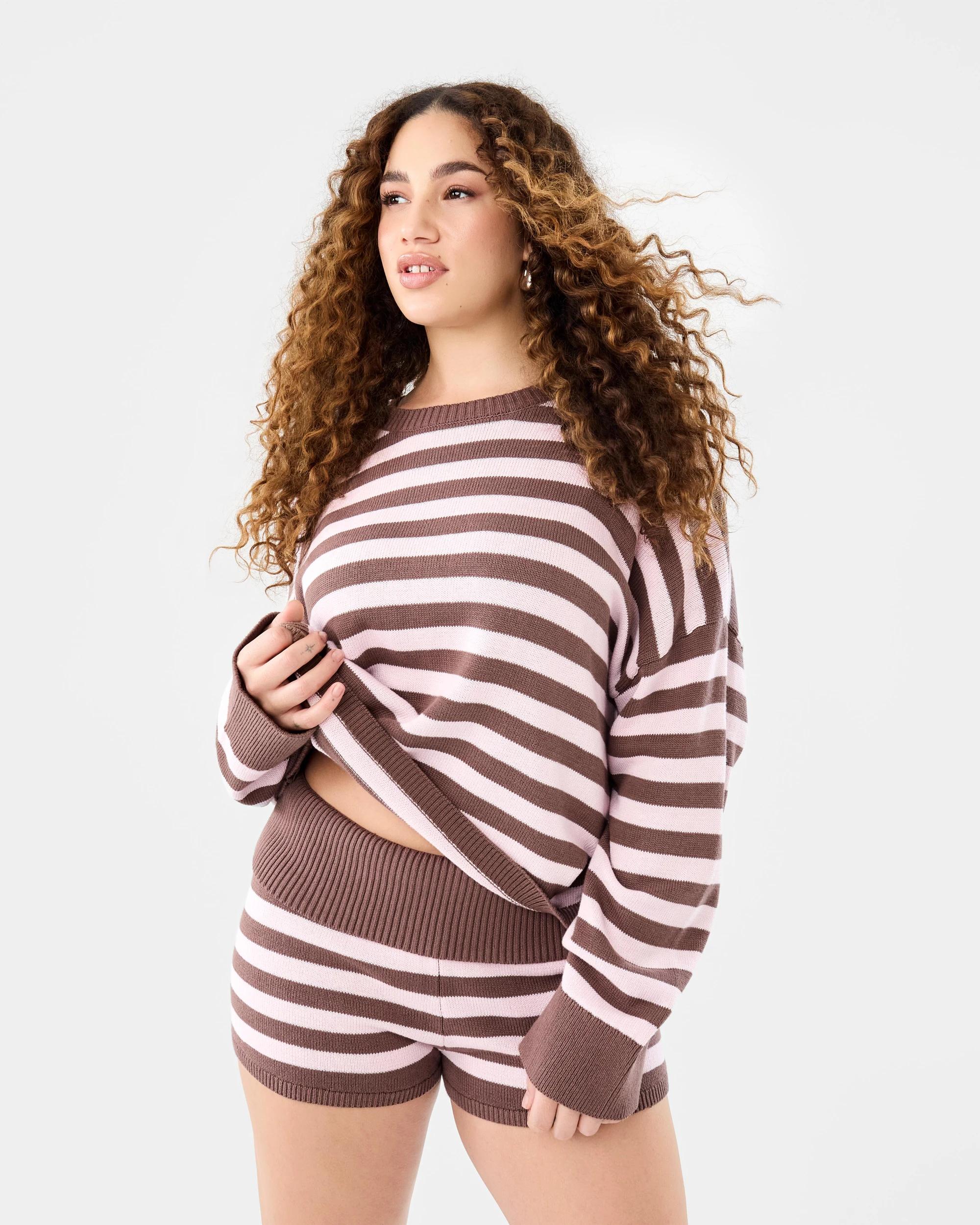 8 Long Sleeve Knit Stripe Jumper Bllet Pink, 8 of 8