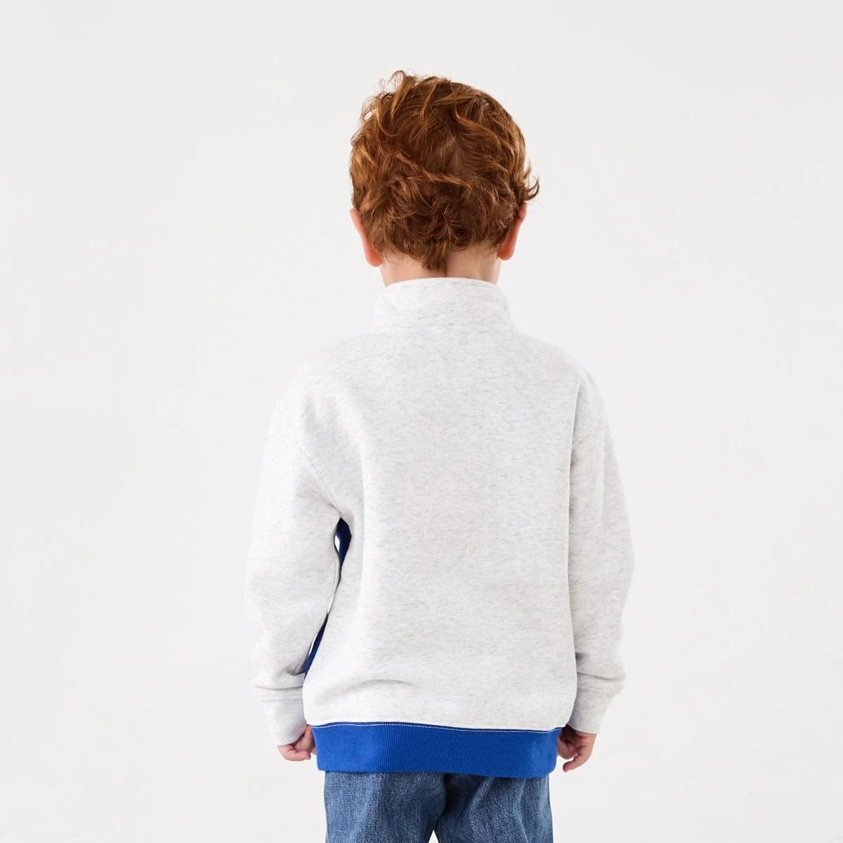 2 Quarter Zip Sweatshirt Wht Marle, 2 of 9