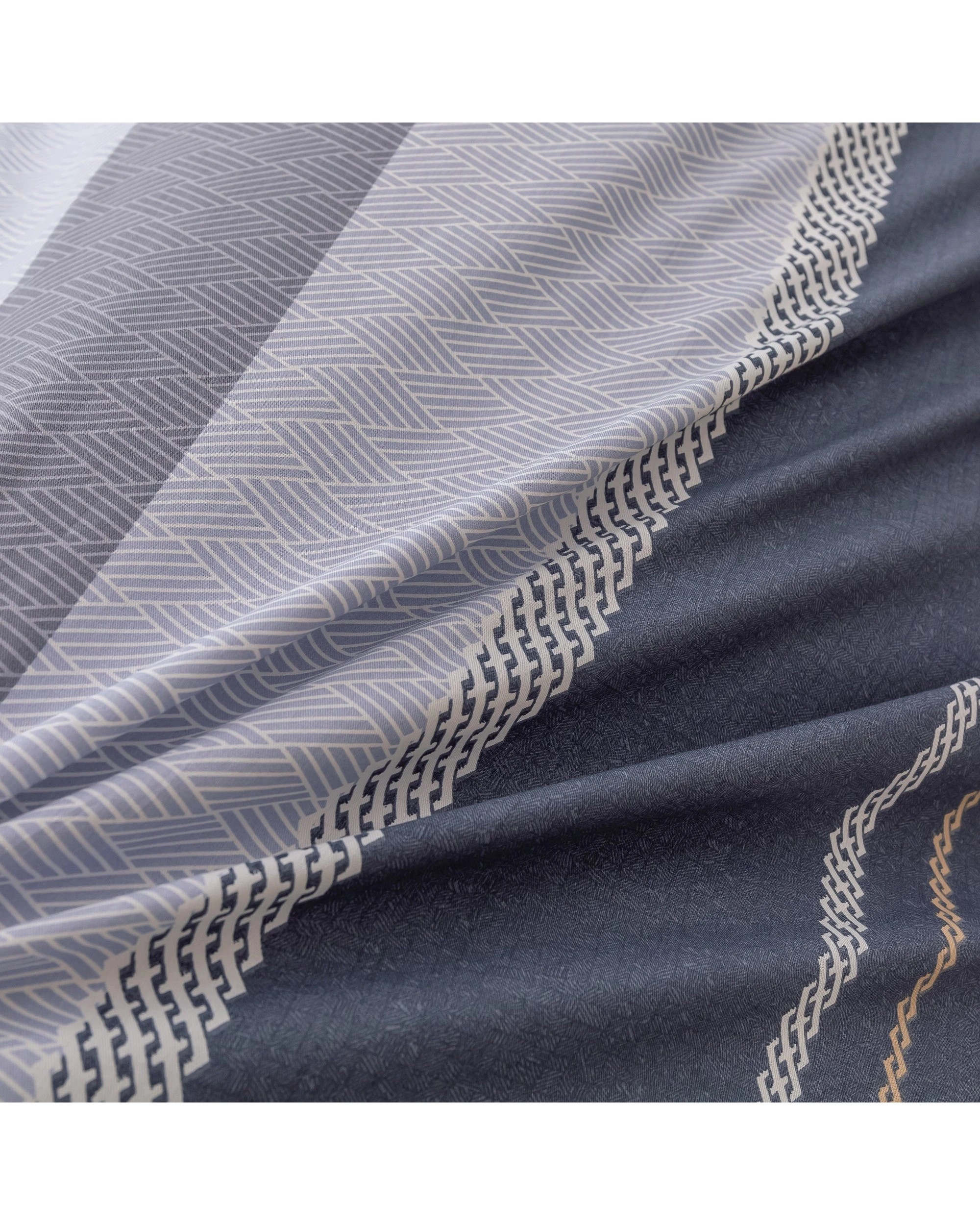 4 Dreamaker Portofino Stripe 100% Cotton Quilt Cover Set - Single Bed - Blue, 4 of 5