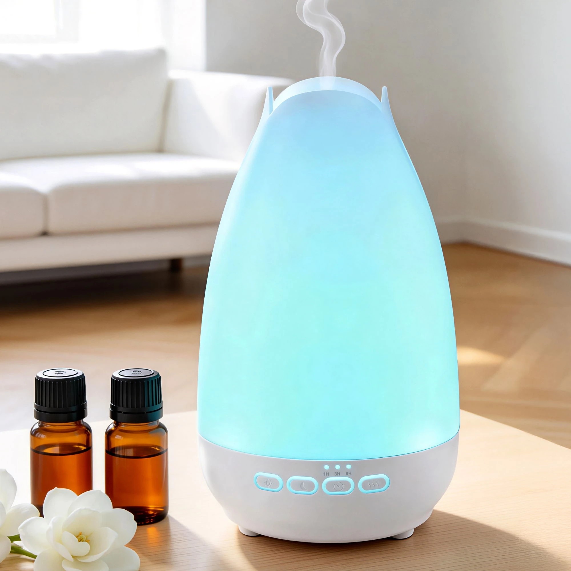 4 Devanti Ultrasonic Essential Oil Aroma Diffuser Aromatherapy Cool Mist Humidifier w/ LED Light - Blue, 4 of 4