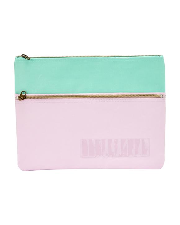 Pencil Case with Letters - Mint/Lilac