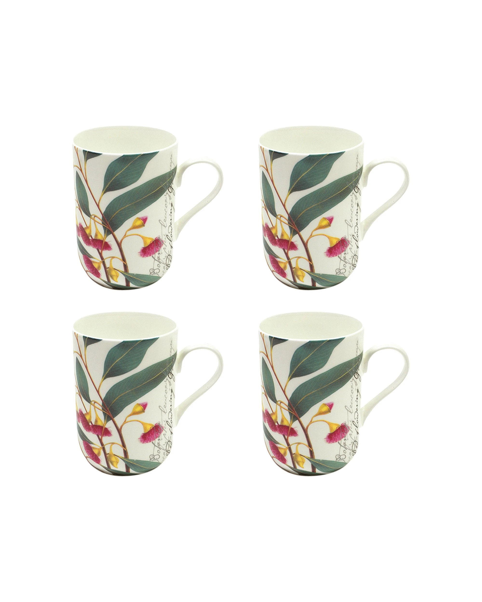 1 Maxwell & Williams 4PK Botanic Mug Gum Fine Bone China 300ml Set - Pink, 1 of 1