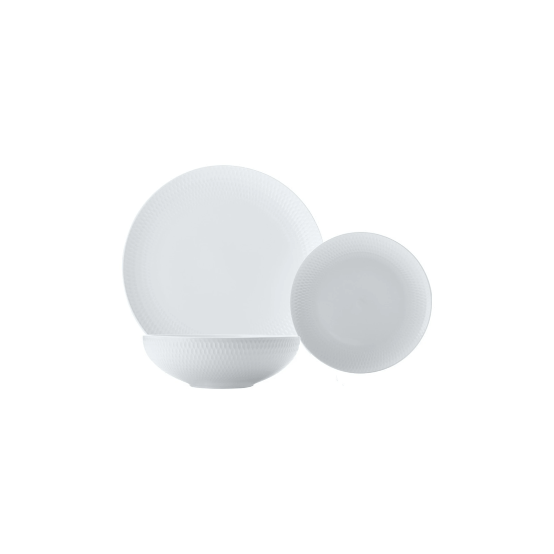 1 Maxwell & Williams 12pc Basics Diamonds Dinner Set Ceramic Dinnerware Set
 - White, 1 of 4