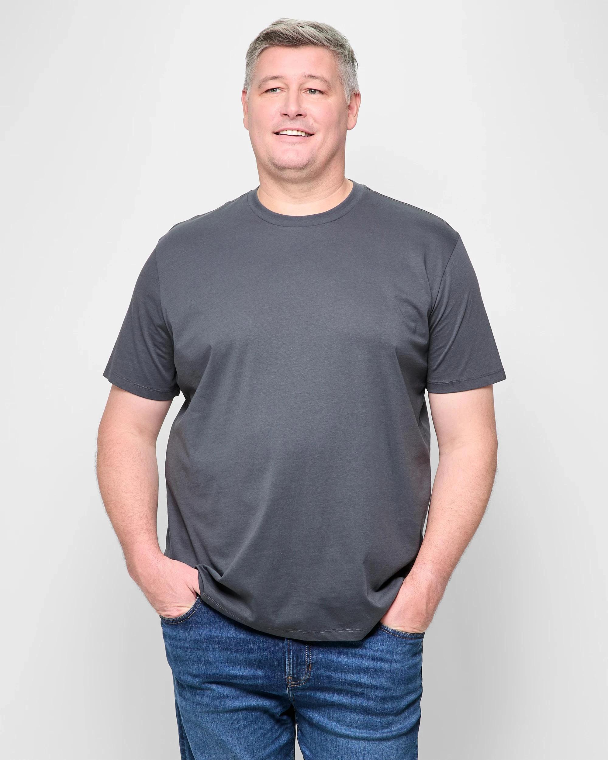 1 Target Man Plus Plus Size Australian Cotton Crew T-Shirt DARK GREY, 1 of 5