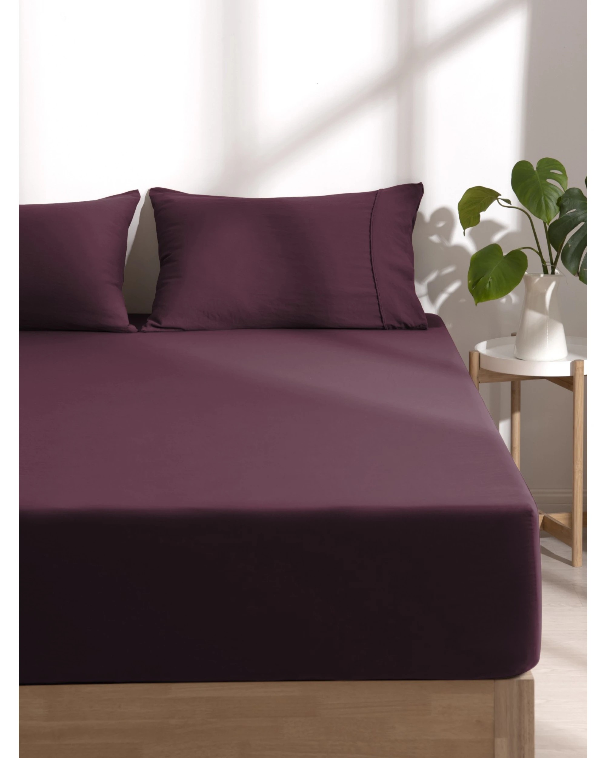 1 Dreamaker Superfine Washed Microfibre Combo Fitted Sheet Set - King Bed - Cherry, 1 of 10
