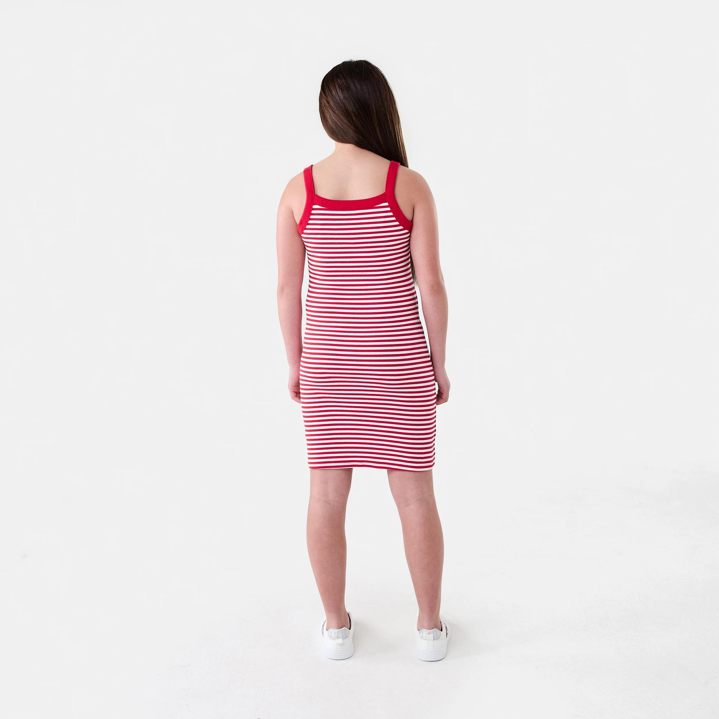 7 Rib Tank Dress Red Stripe, 7 of 7